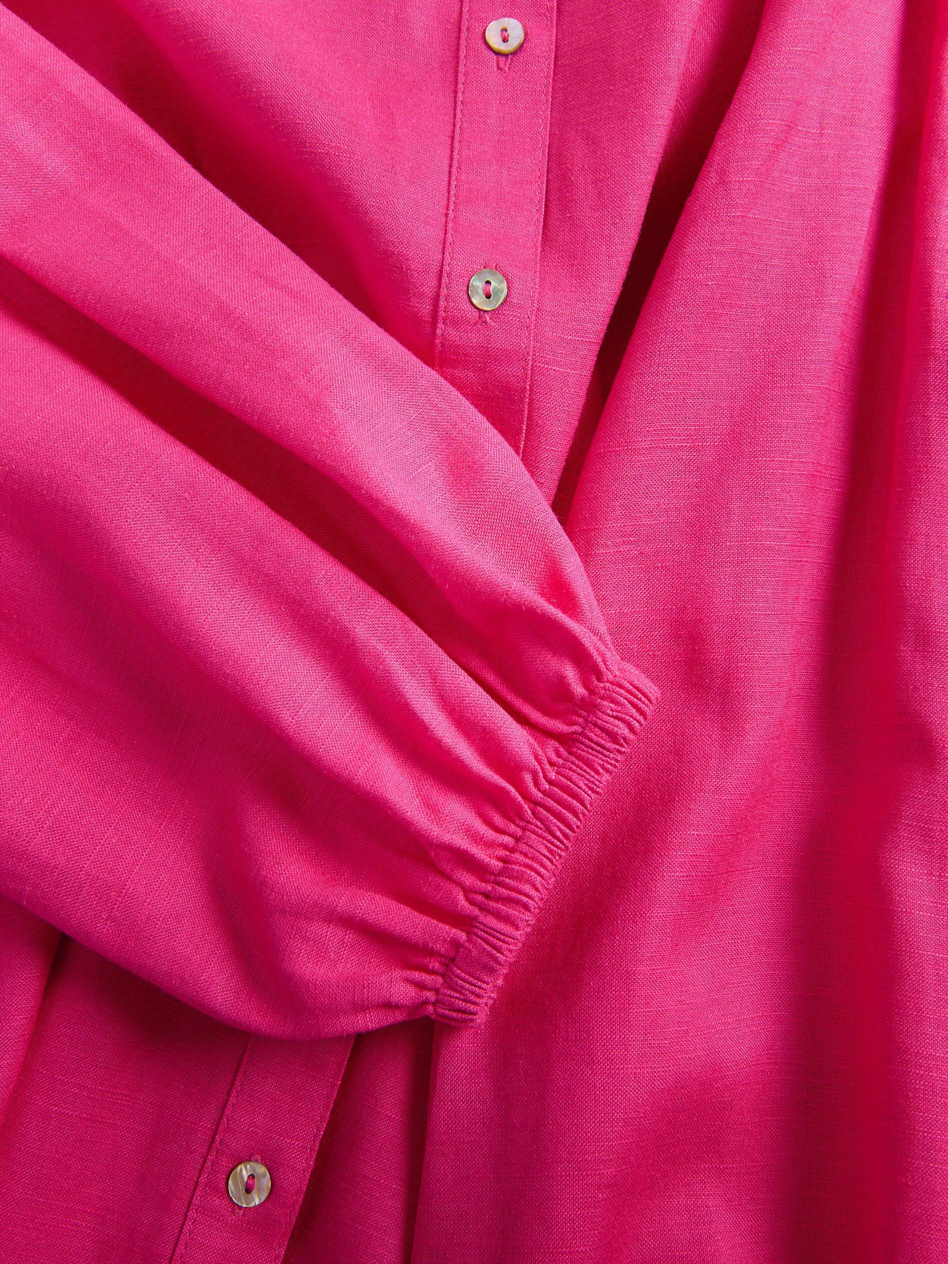 Fuchsia Linen Blend Shirt, , large image number 5