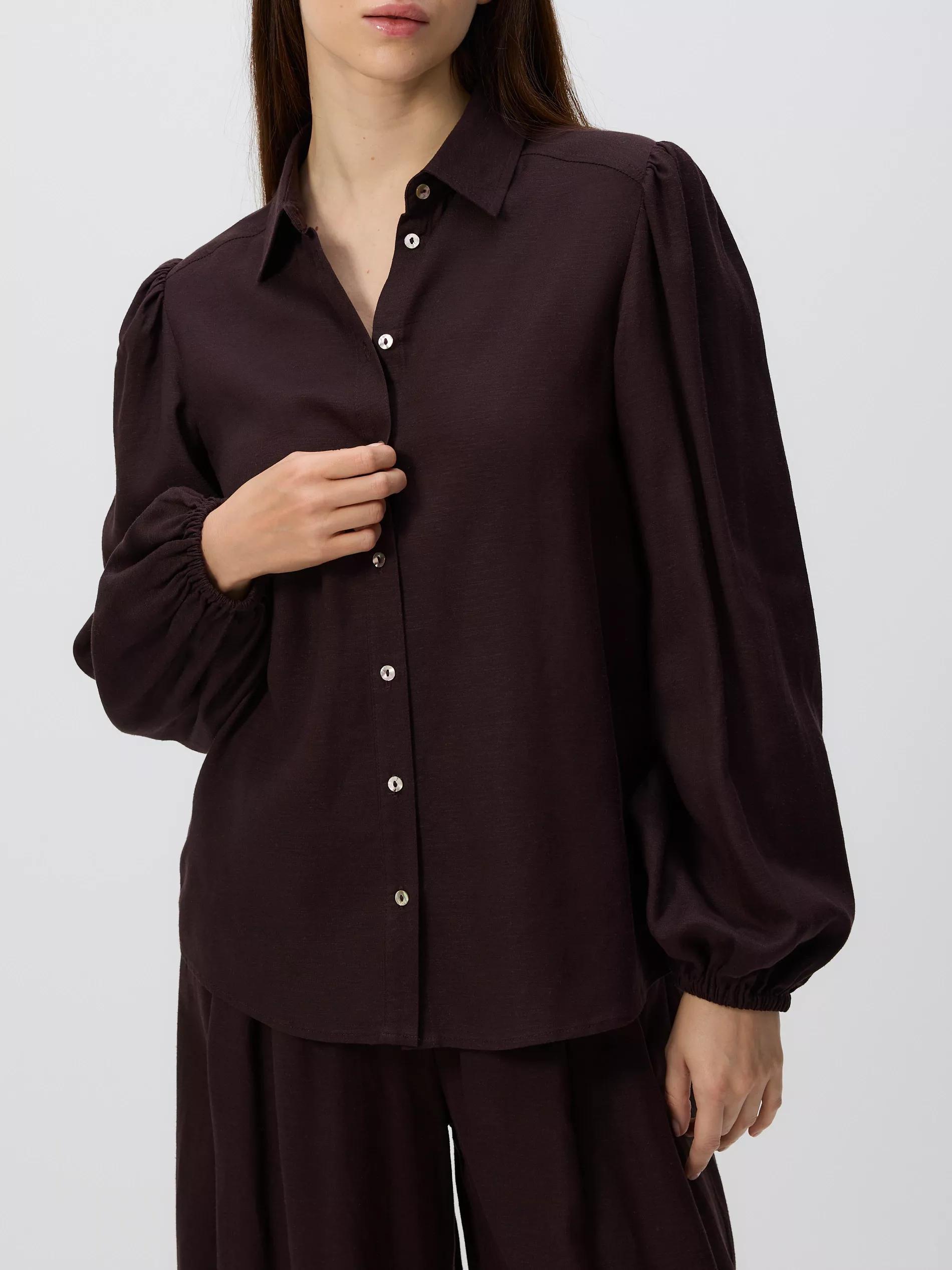 Brown Linen Blend Shirt, , large image number 2