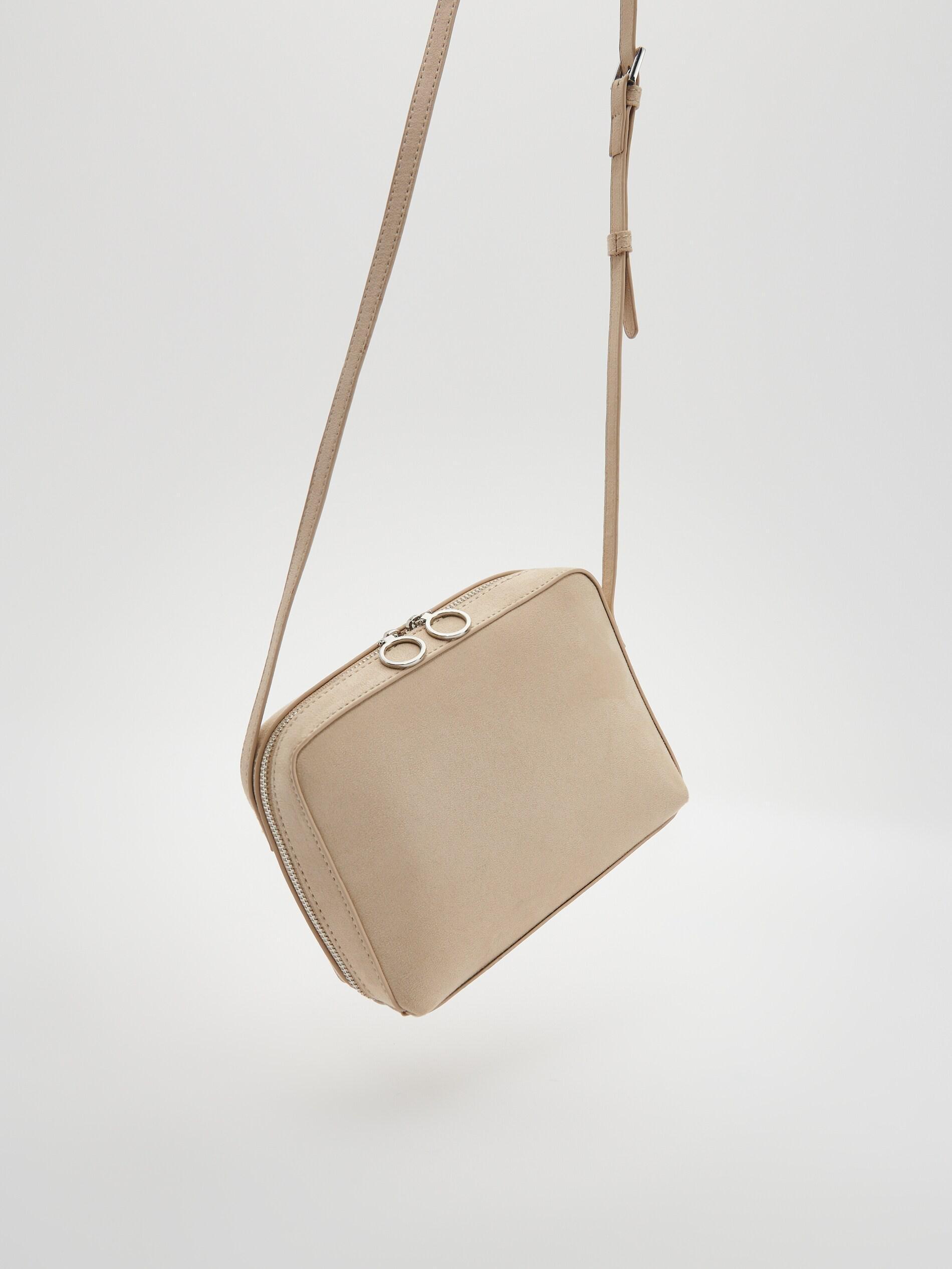 Beige Faux Suede Bag, , large image number 1