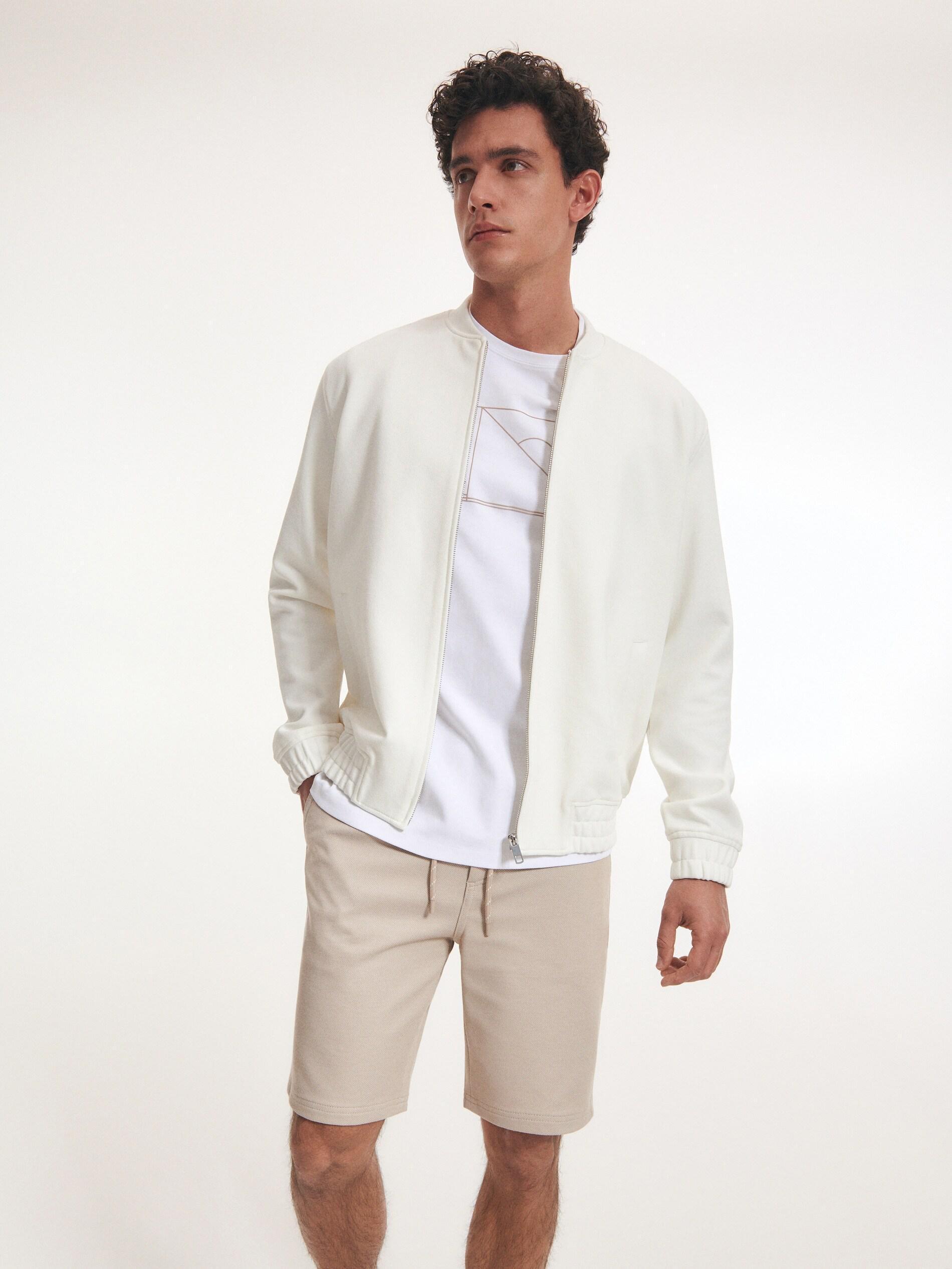 Beige Slim Chino Short, , large image number 0