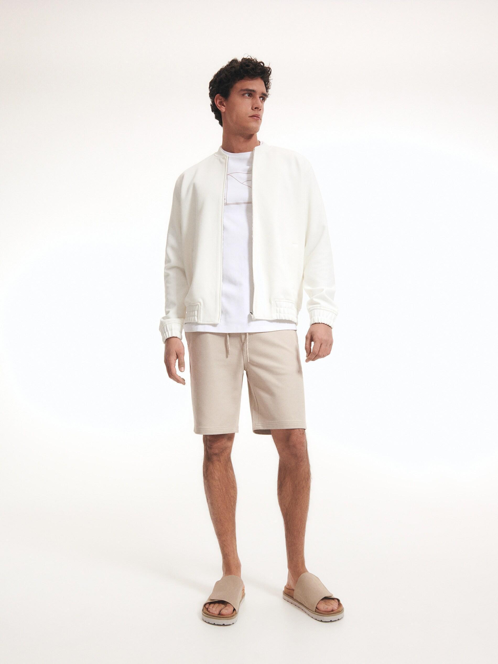 Beige Slim Chino Short, , large image number 1
