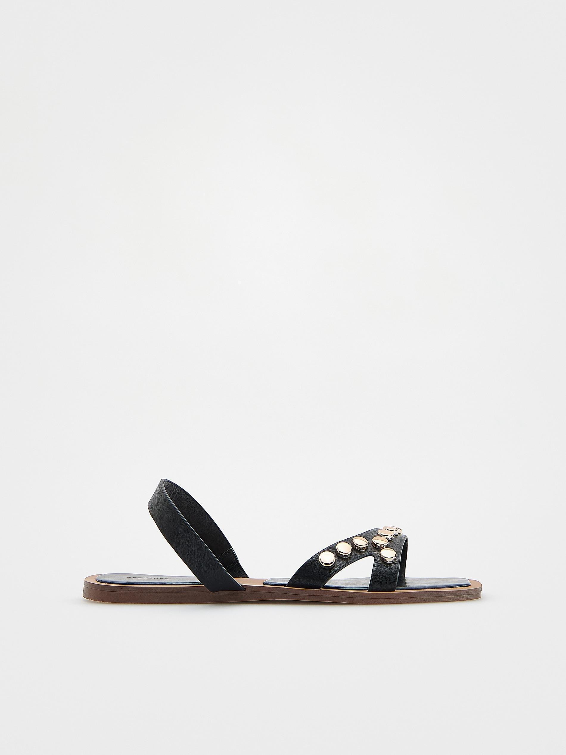 Black Leather Sandals, , large image number 1