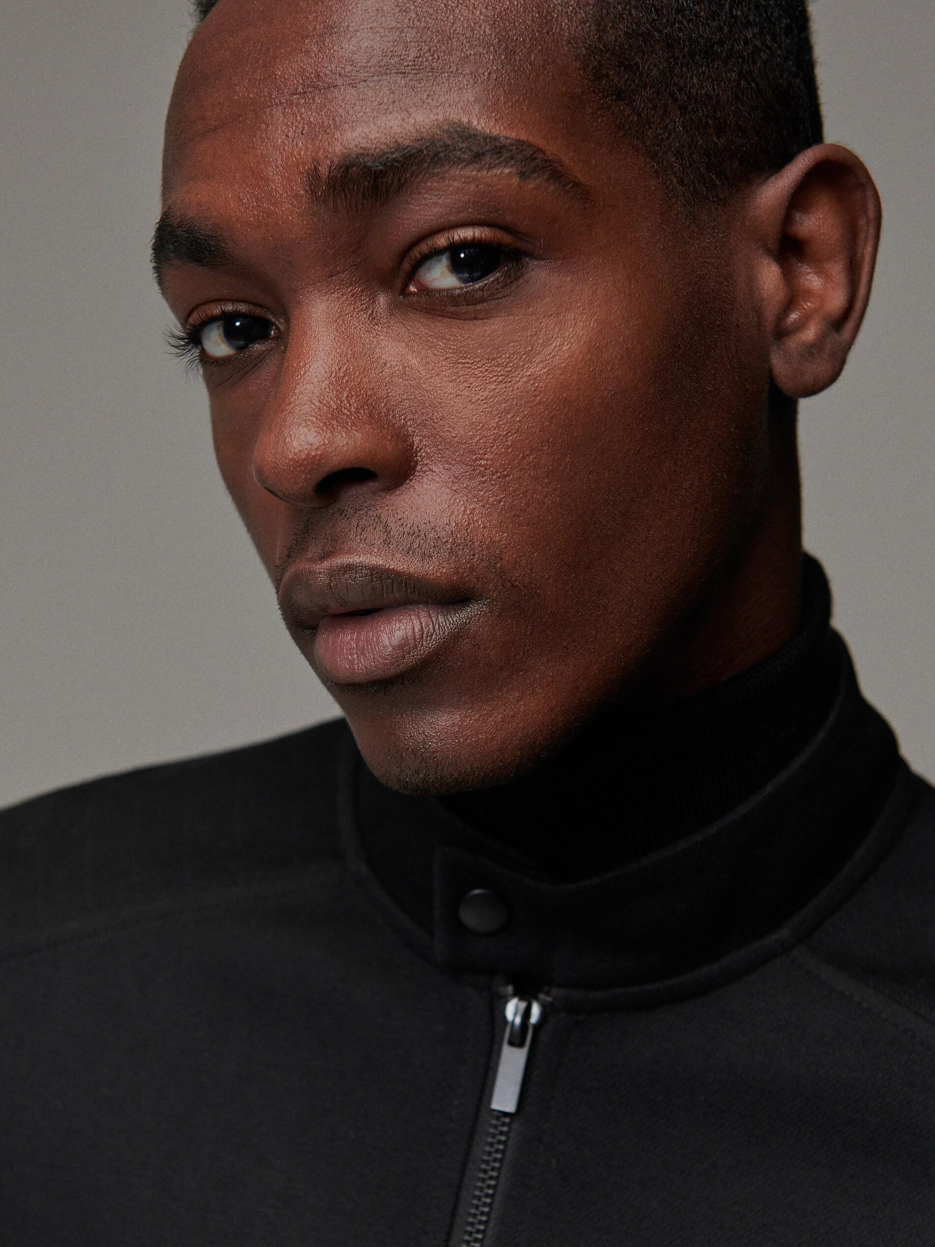 Black Sweatshirt With Stand Up Collar, , large image number 2