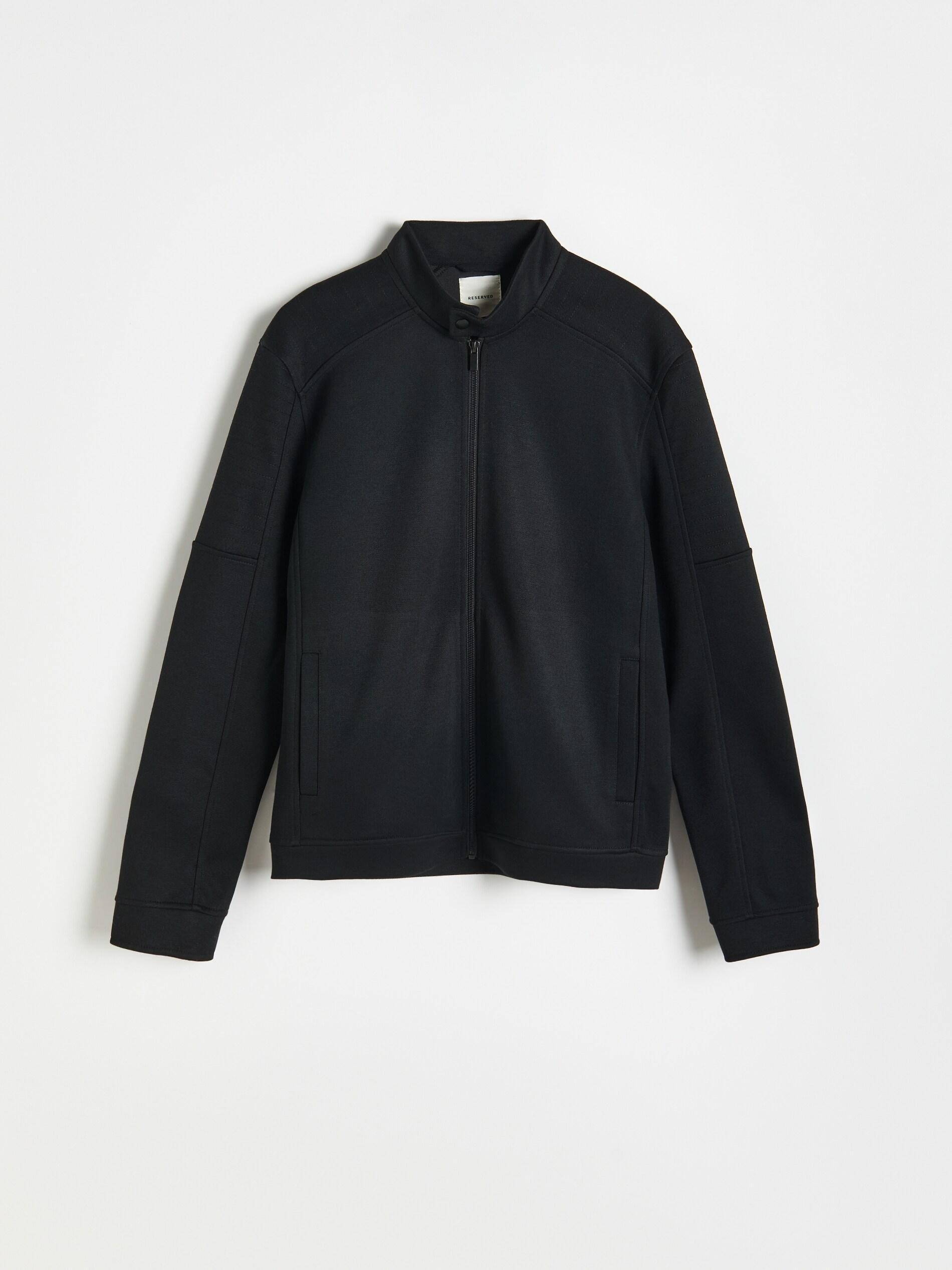 Black Sweatshirt With Stand Up Collar, , large image number 3