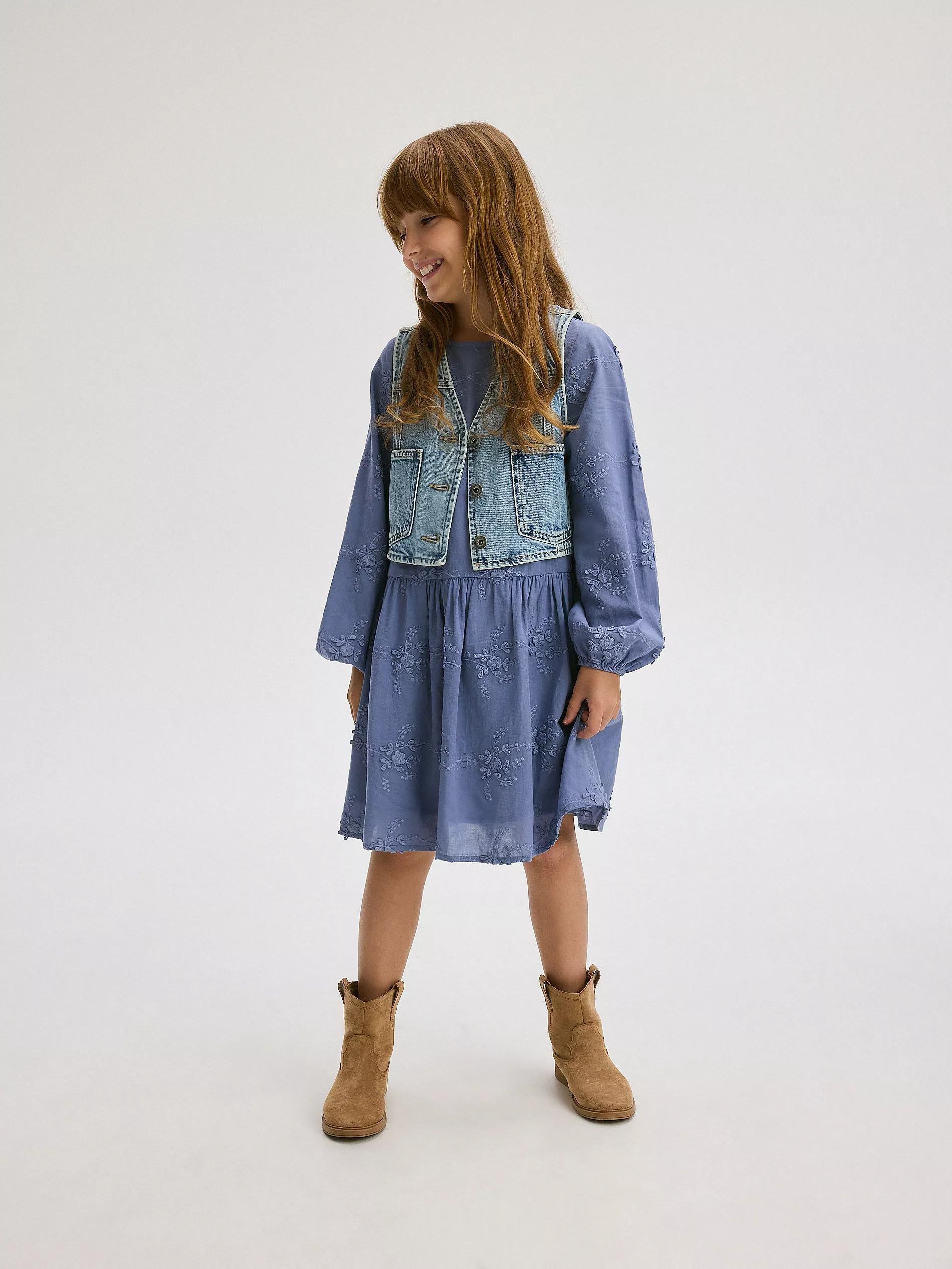 Blue Dress,Kids Girl, , large image number 2