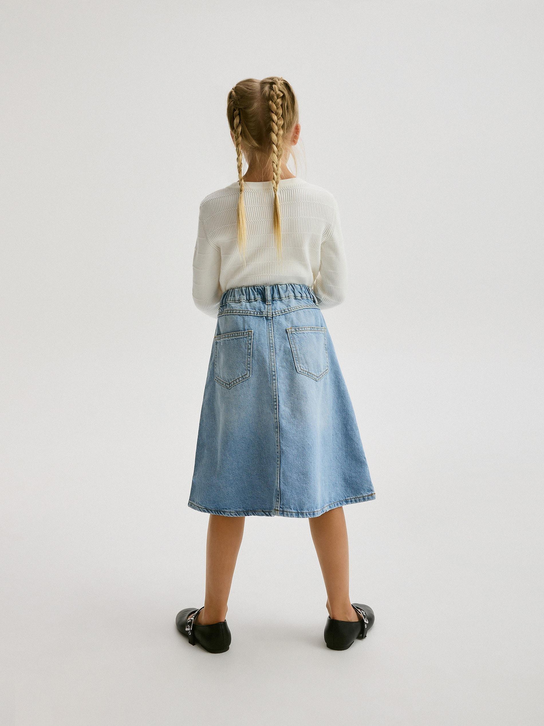 BLUE Denim skirt, , large image number 2