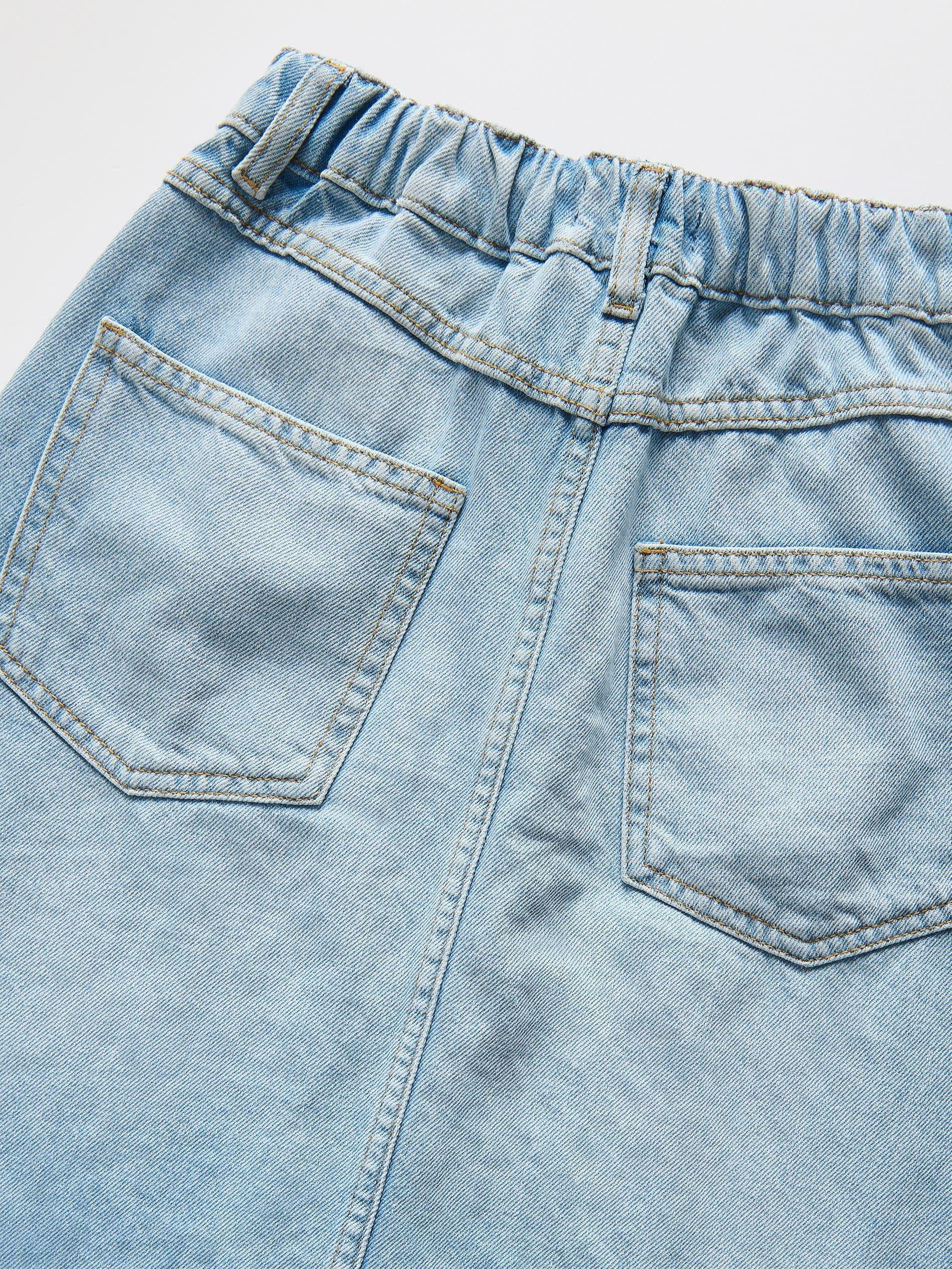 BLUE Denim skirt, , large image number 4