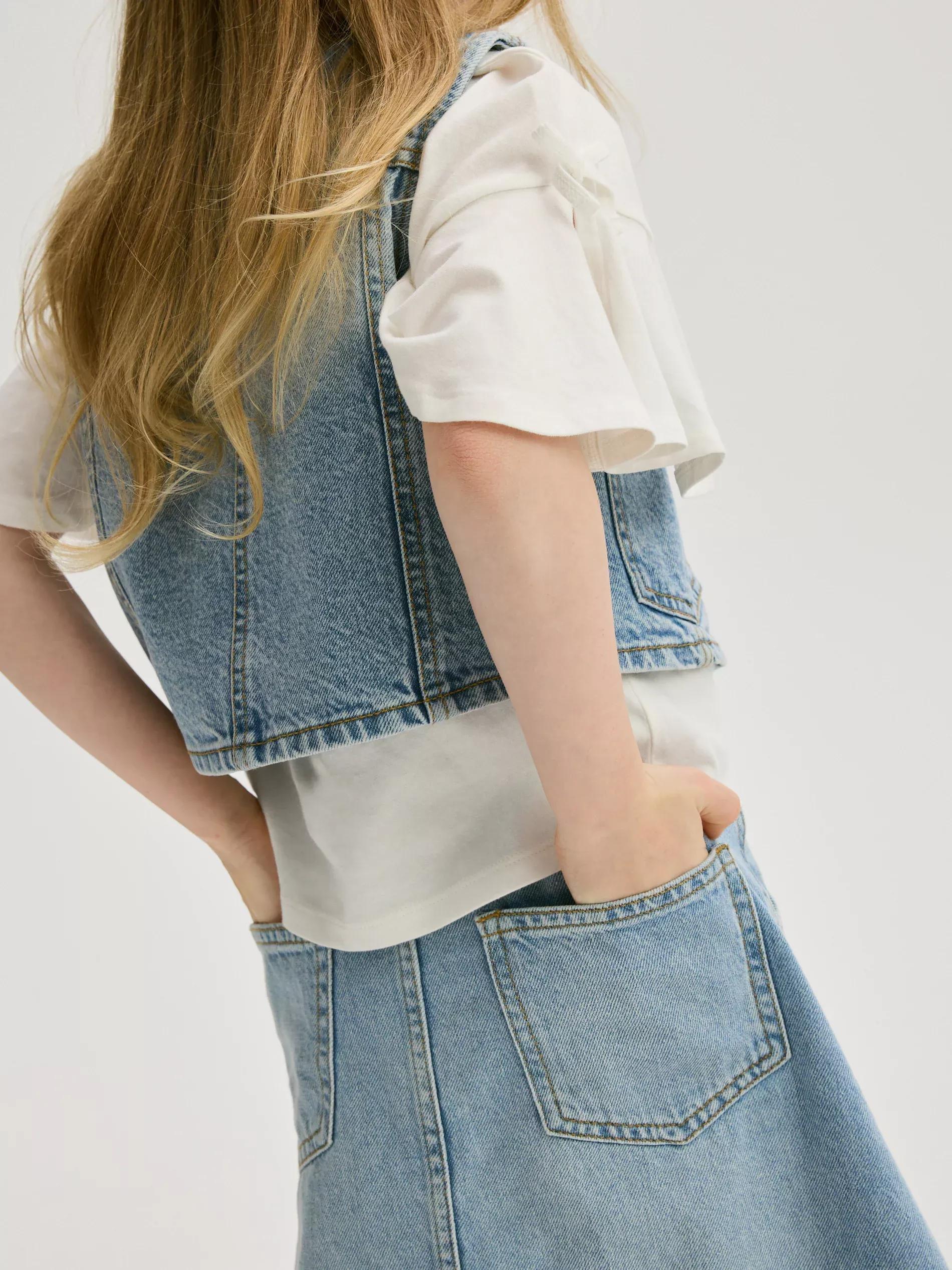 BLUE Denim skirt, , large image number 5