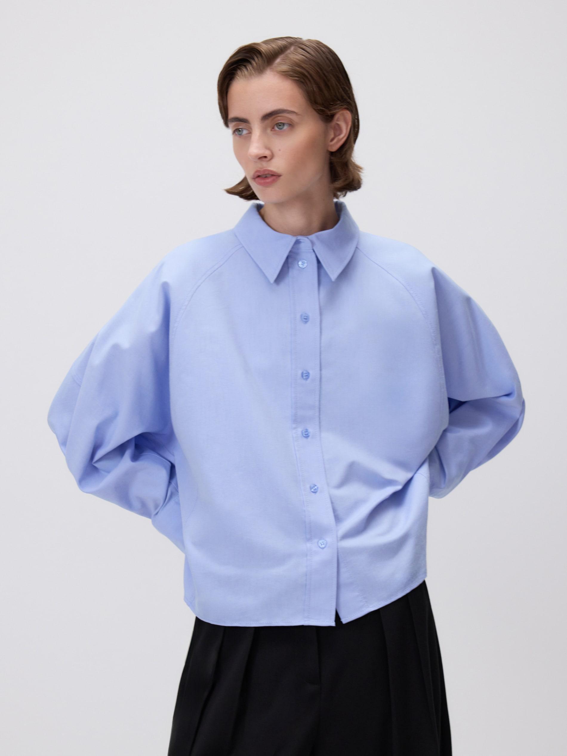 PALE BLUE Cropped shirt, Blue, large image number 0