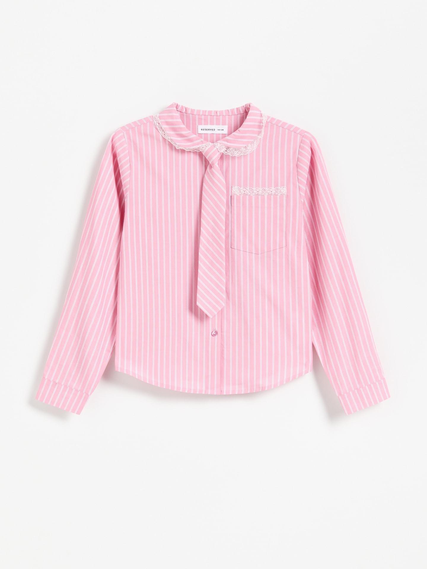 Pink Shirt With Tie, Pink, large image number 0