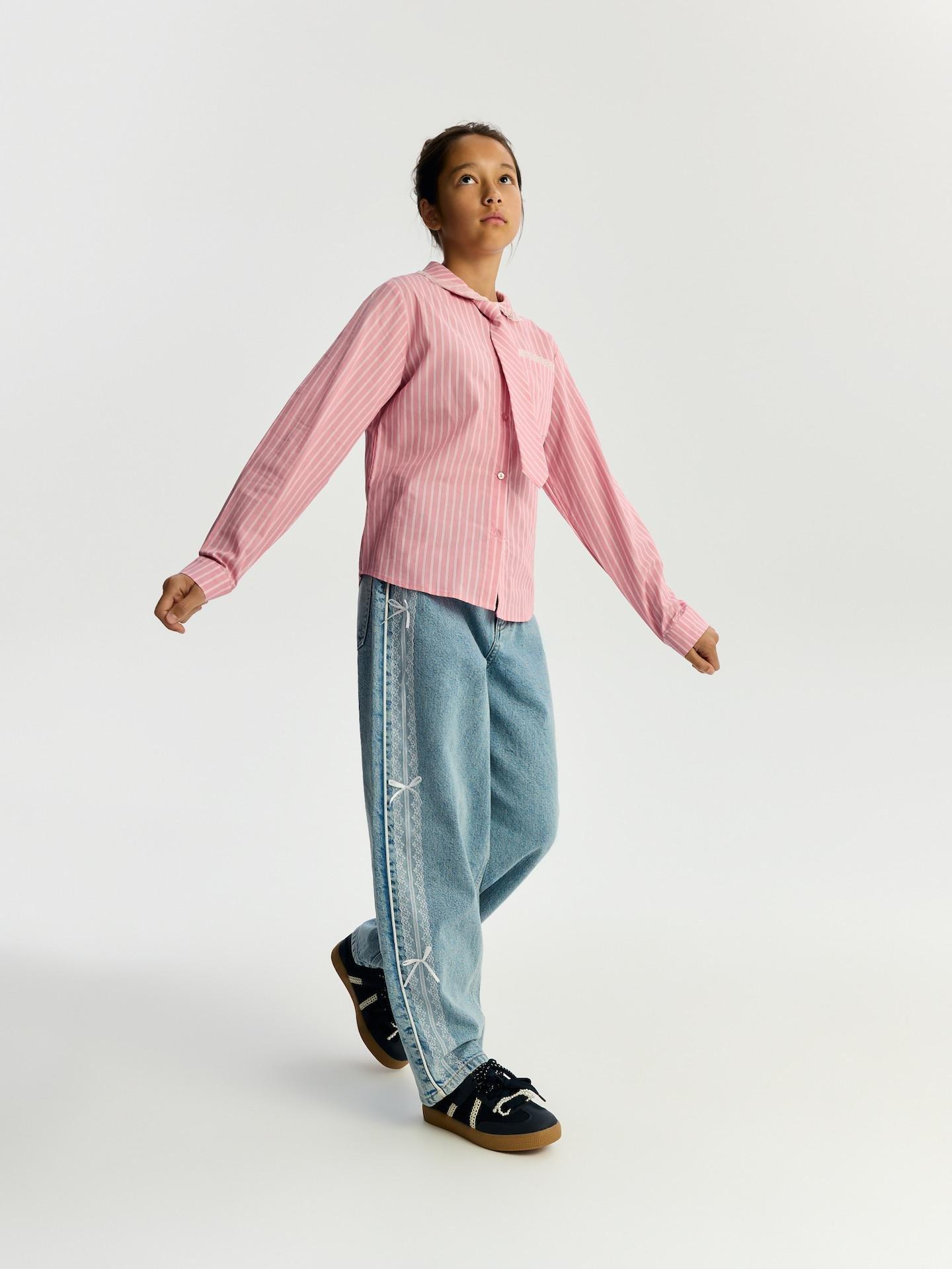 Pink Shirt With Tie, Pink, large image number 4