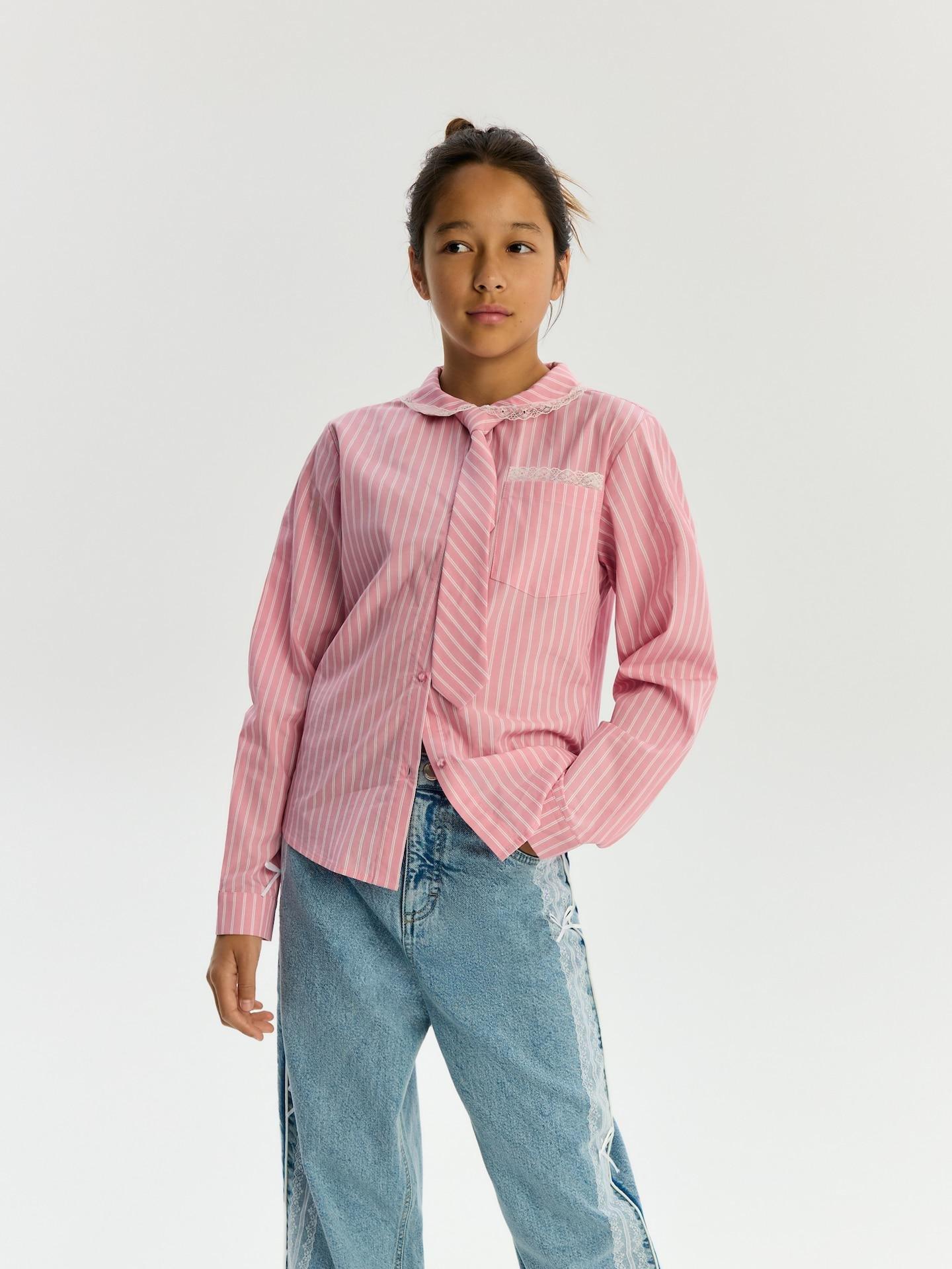 Pink Shirt With Tie, Pink, large image number 6