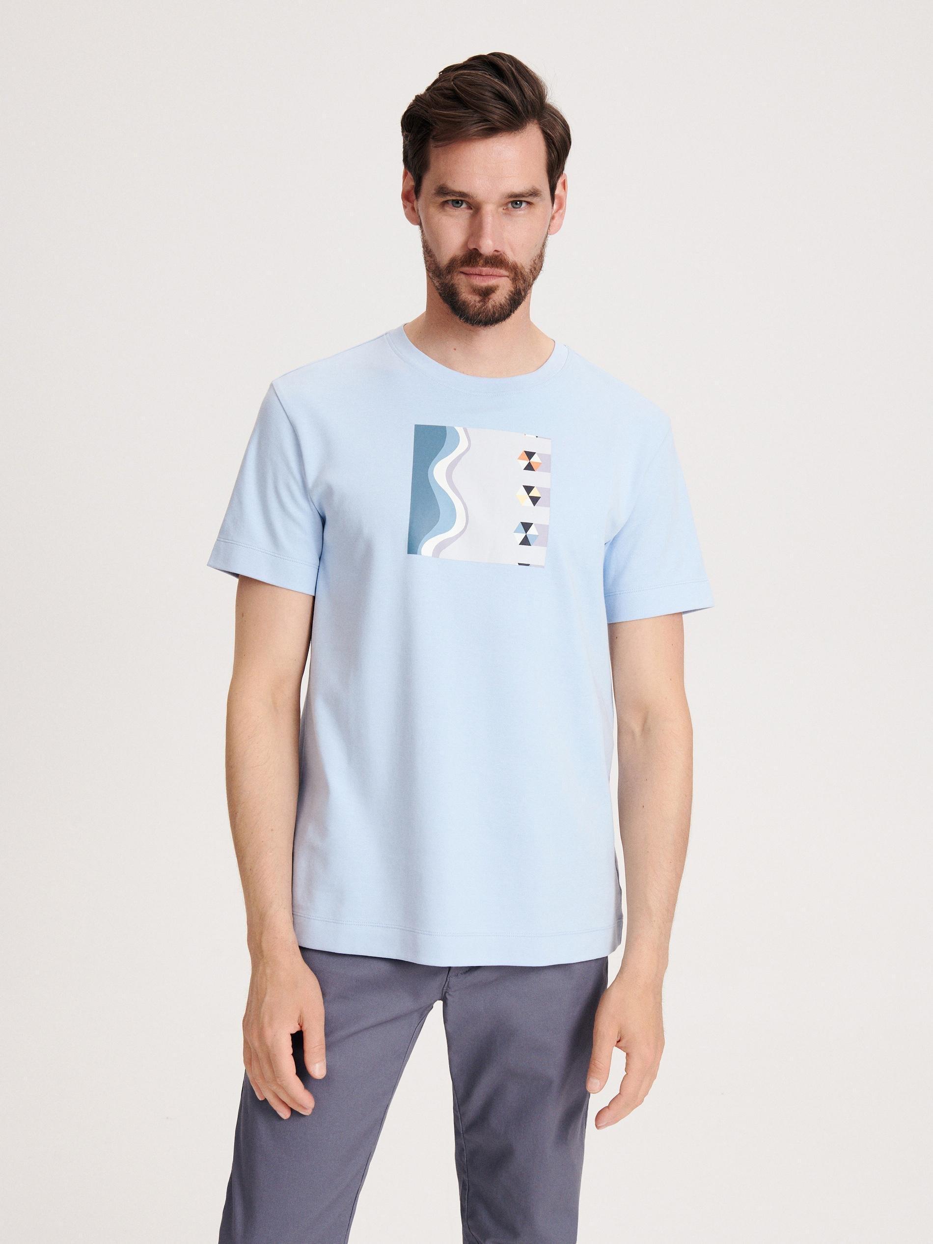 Blue T-Shirt With Print, , large image number 1