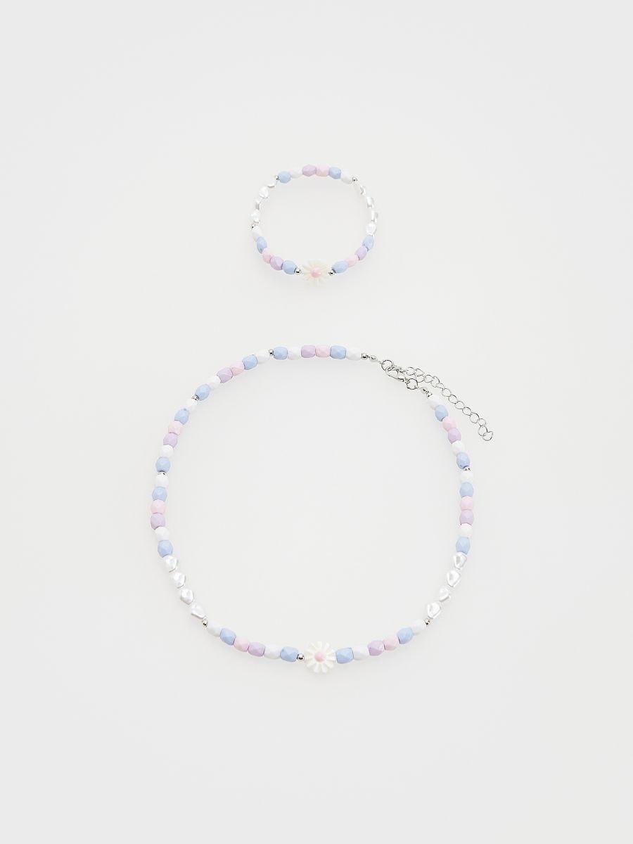 Multicolour Beaded Necklace And Bracelet, Kids Girls, Multicolor, large image number 1