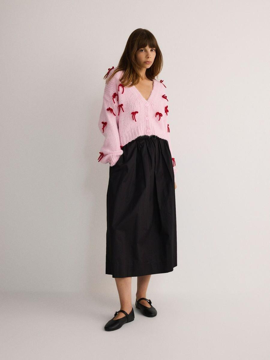 Pink Cardigan With Bow Ties, , large image number 0