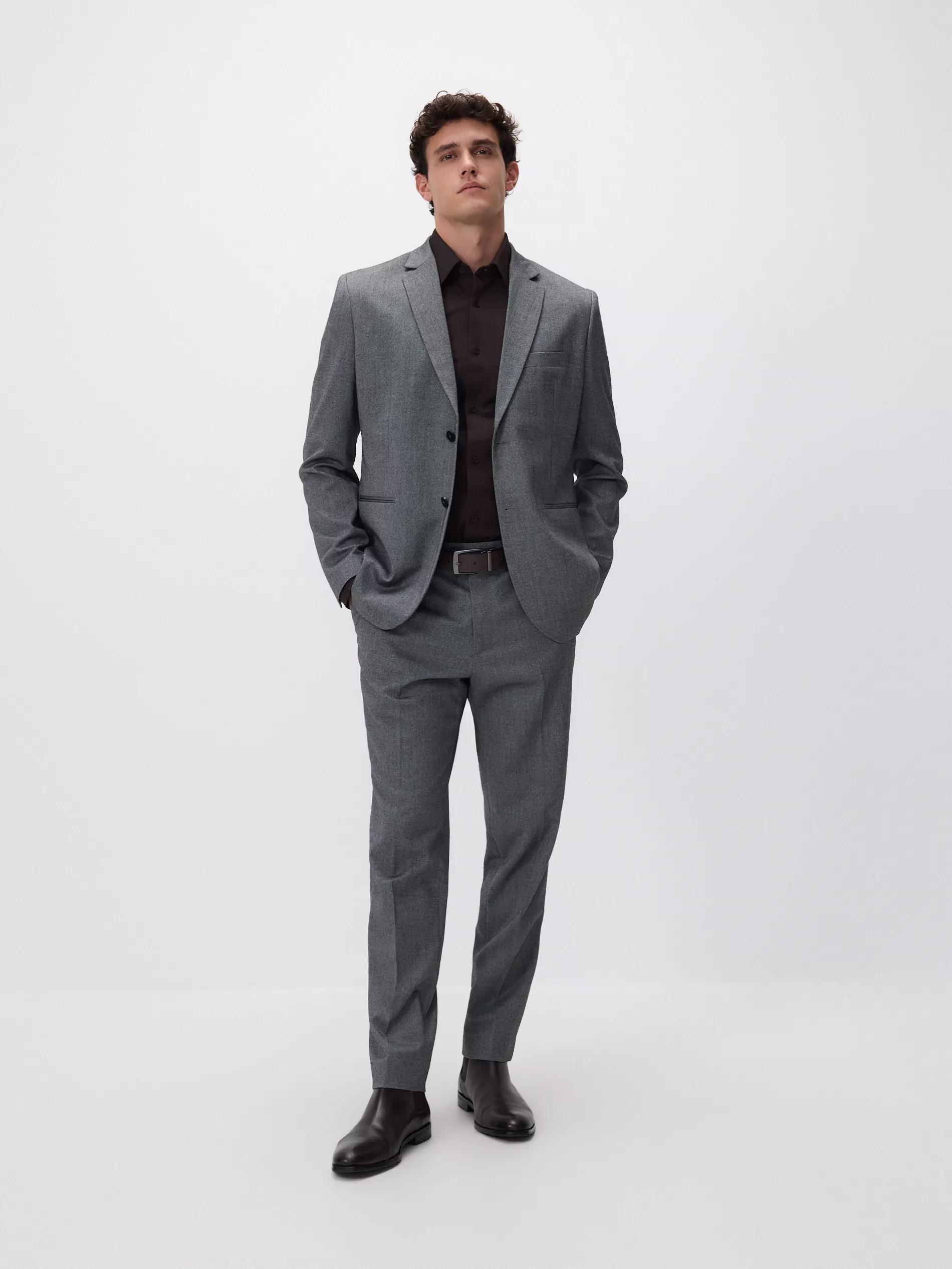 Brown Super Slim Fit Plain Shirt, Brown, large image number 2