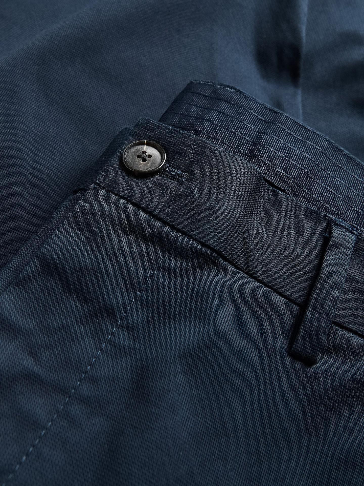 Blue Chino Slim Fit Trousers, Navy, medium