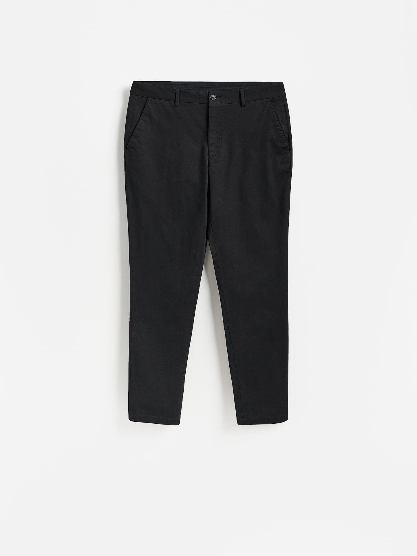 Black Chino Slim Fit Trousers, Black, large image number 0