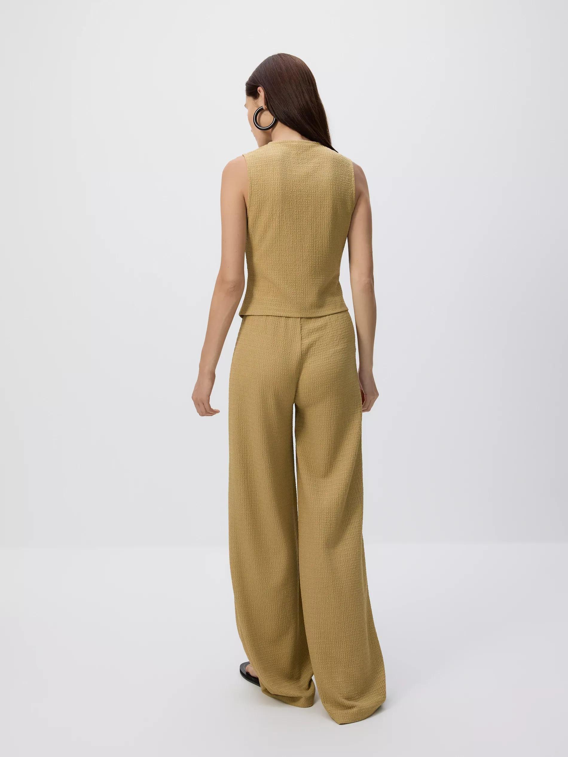 LIGHT OLIVE Structural fabric trousers, , large image number 2