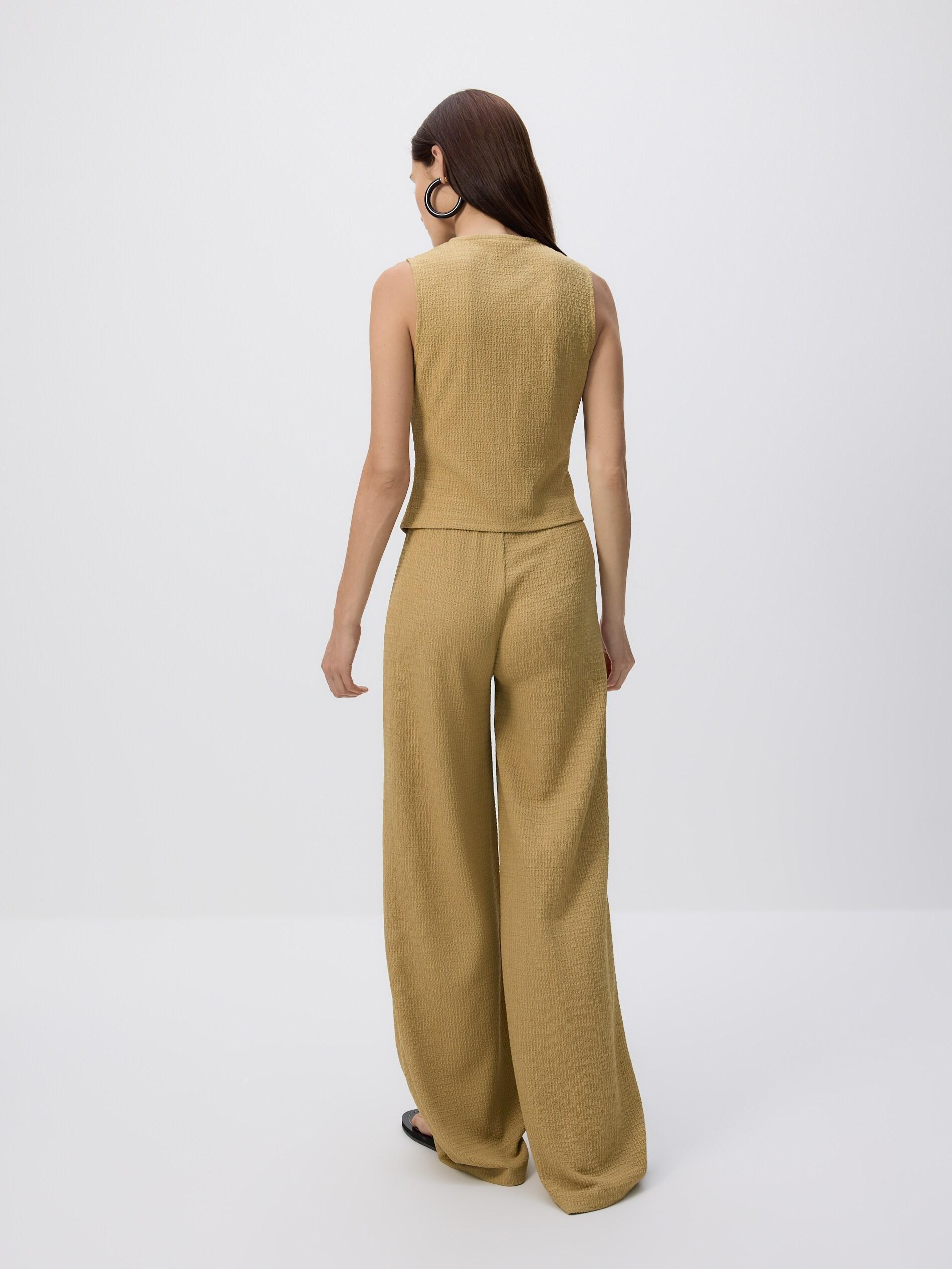 LIGHT OLIVE Structural fabric trousers, Green, medium