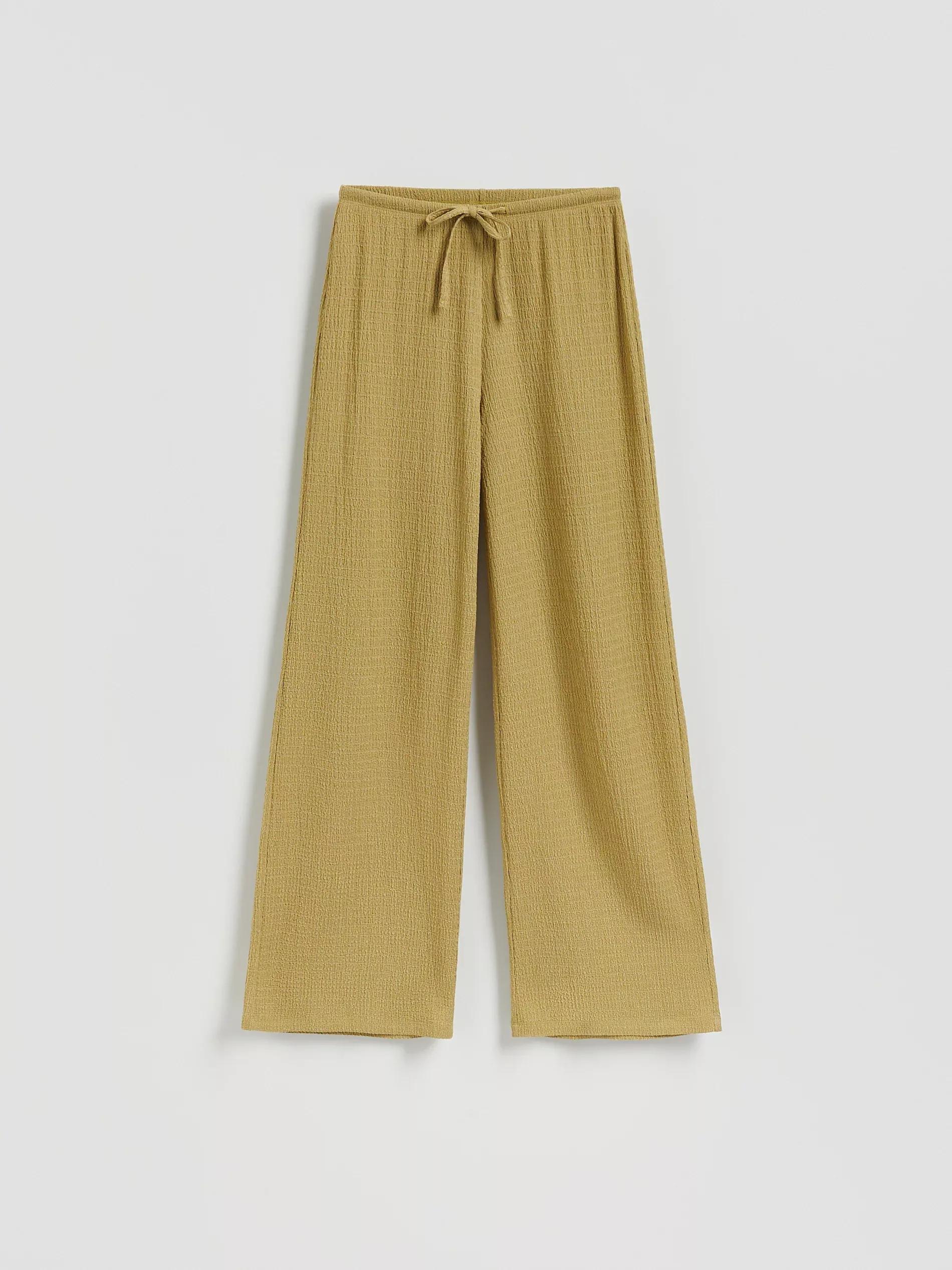 LIGHT OLIVE Structural fabric trousers, , large image number 3