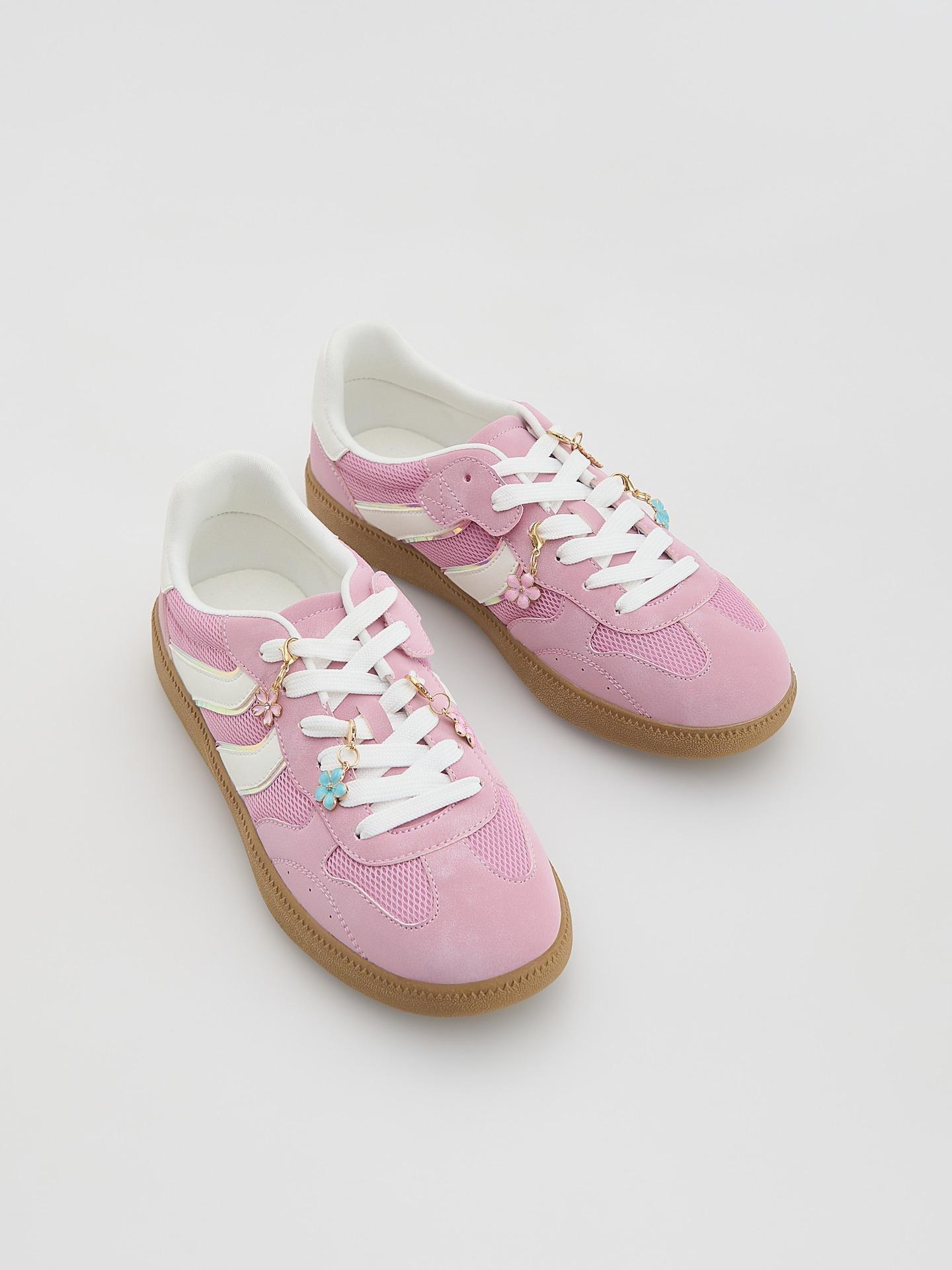 Pink Combined Materials Trainers, Pink, medium