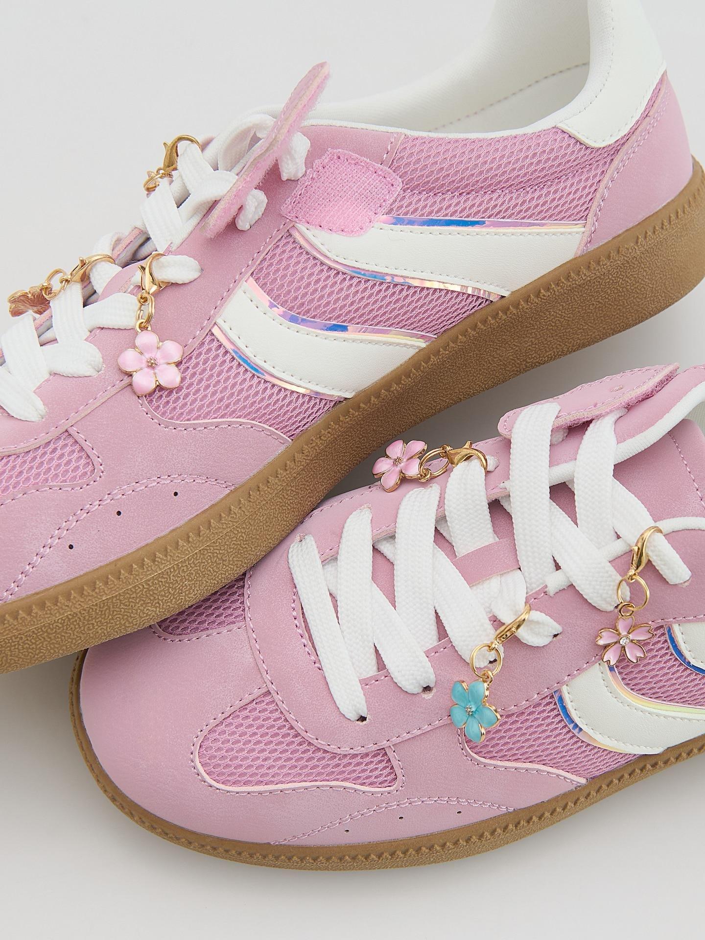 Pink Combined Materials Trainers, Pink, medium