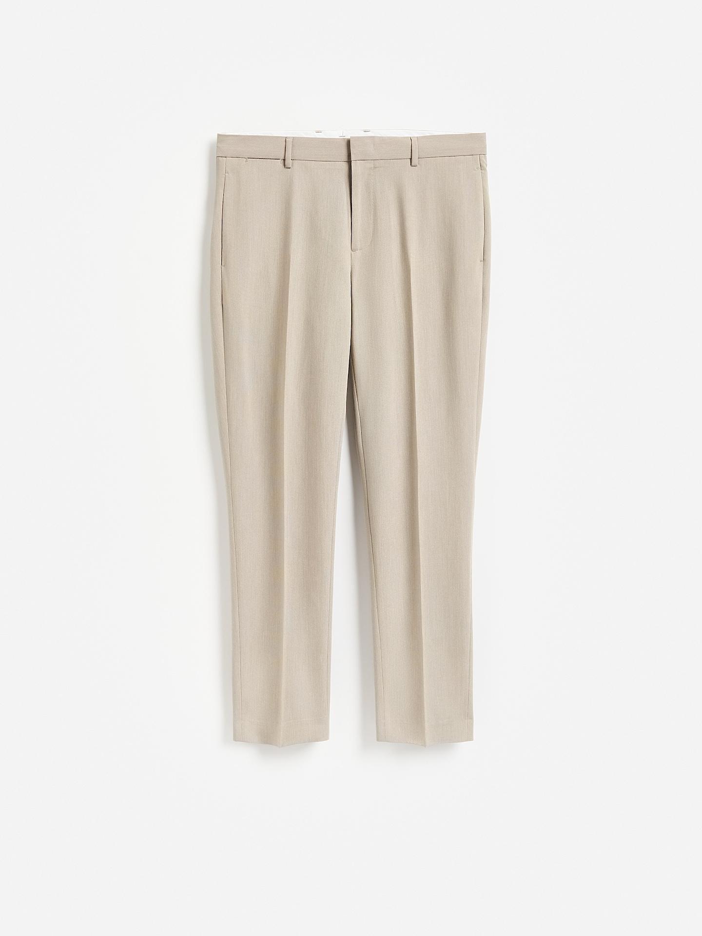 Beige Pressed Crease Chino Slim Trousers, Beige, large image number 3