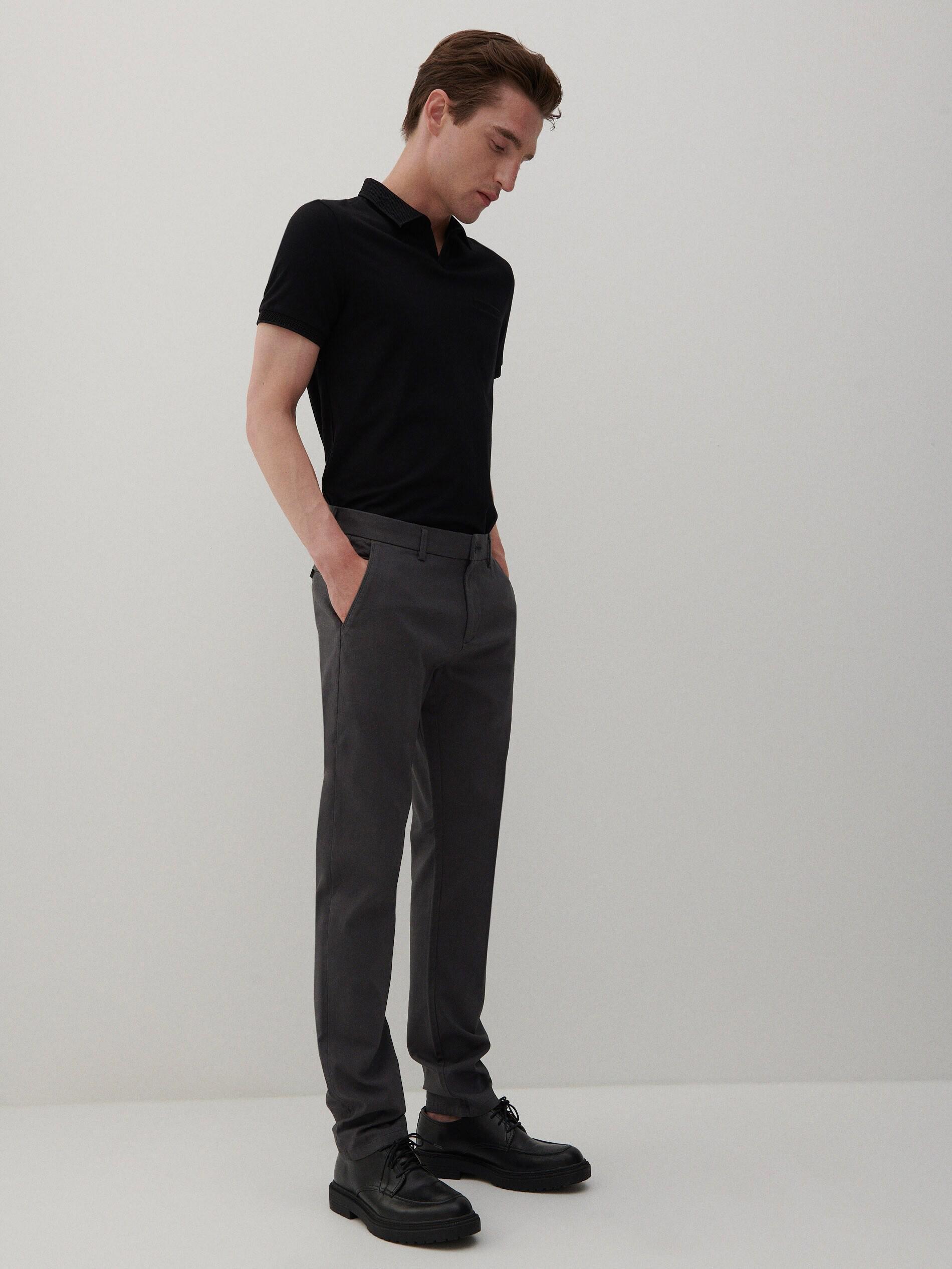 Reserved - Grey Cotton Chinos, Men