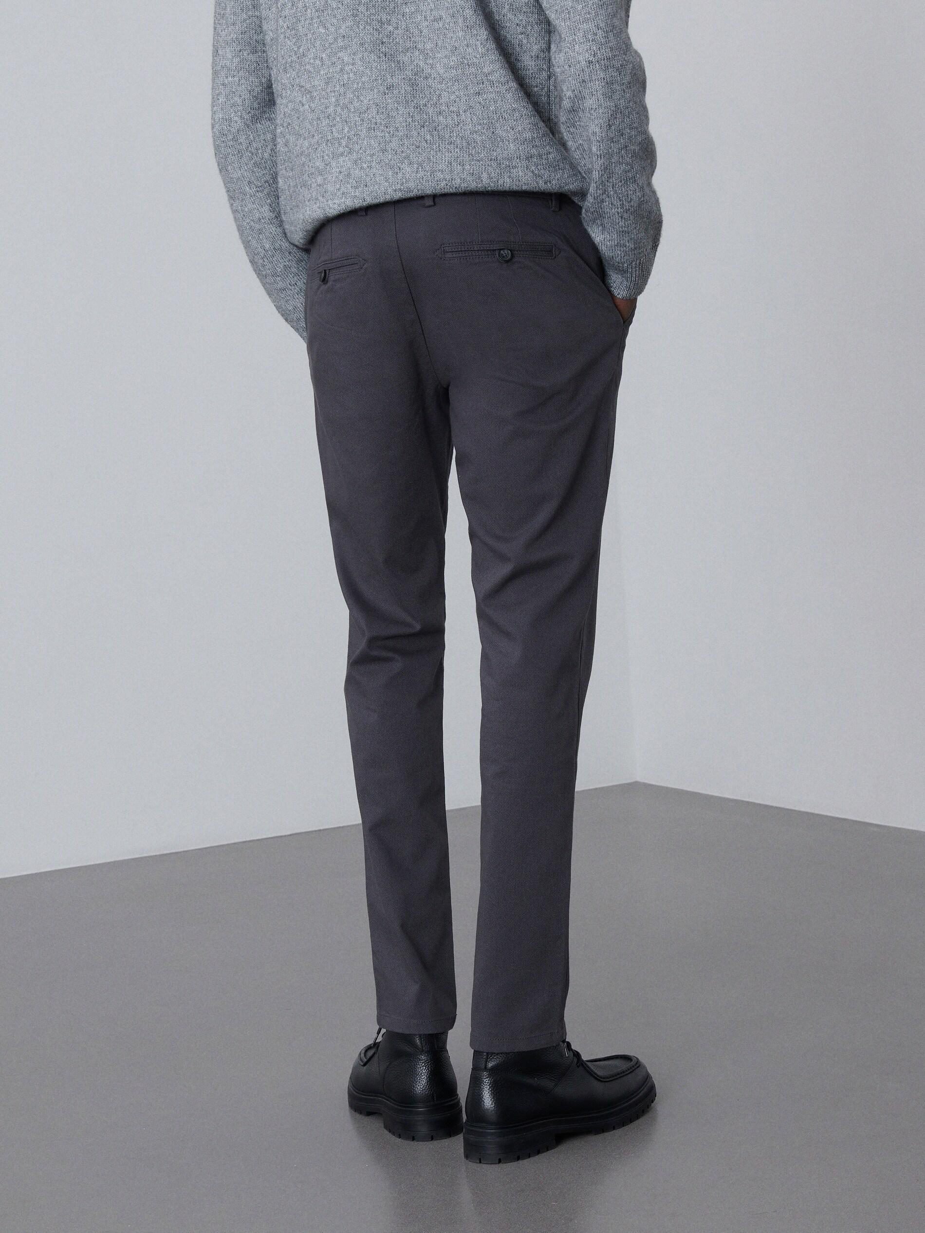 Reserved - Grey Cotton Chinos, Men