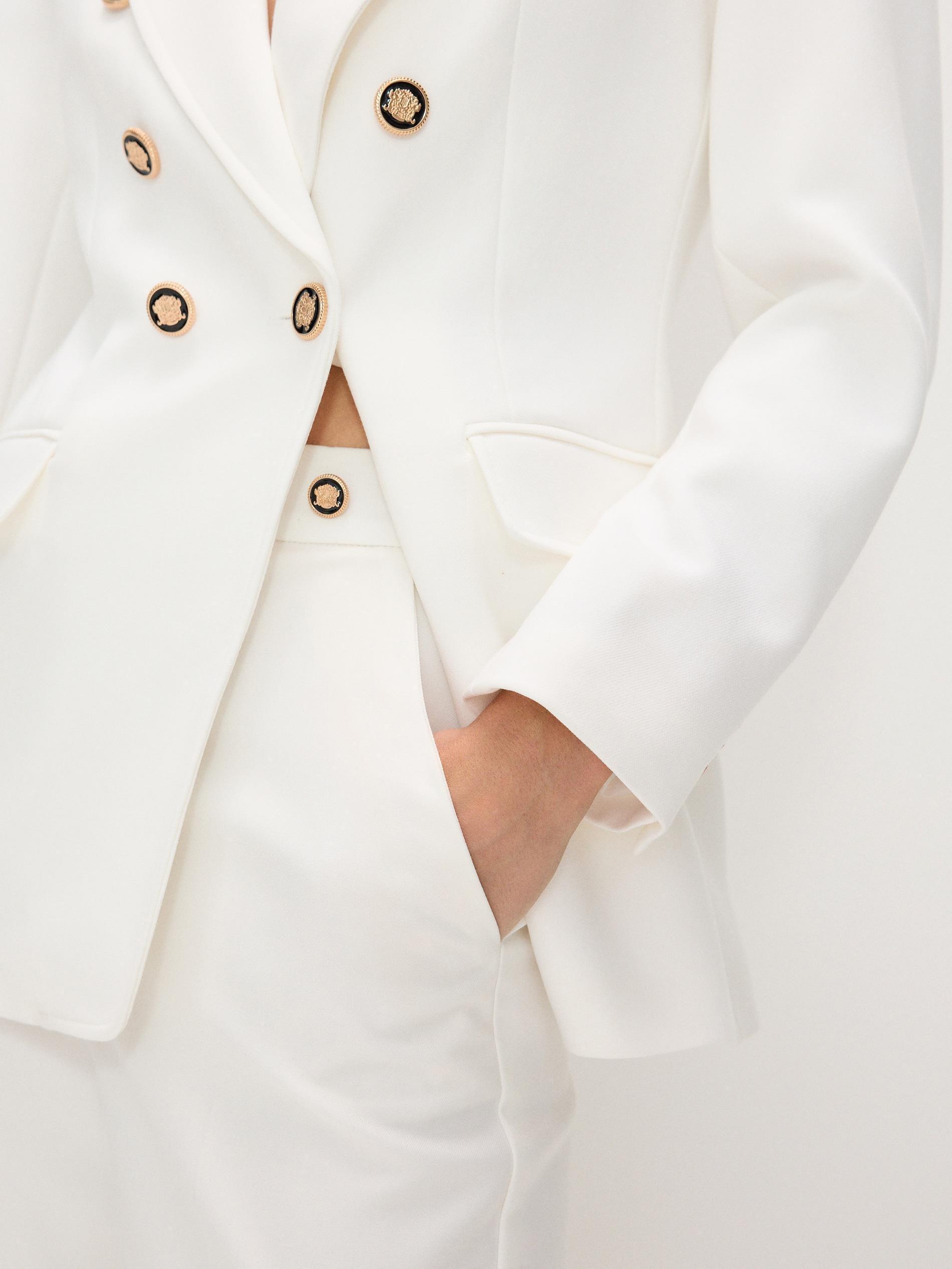 White Viscose Blend Trousers, , large image number 3