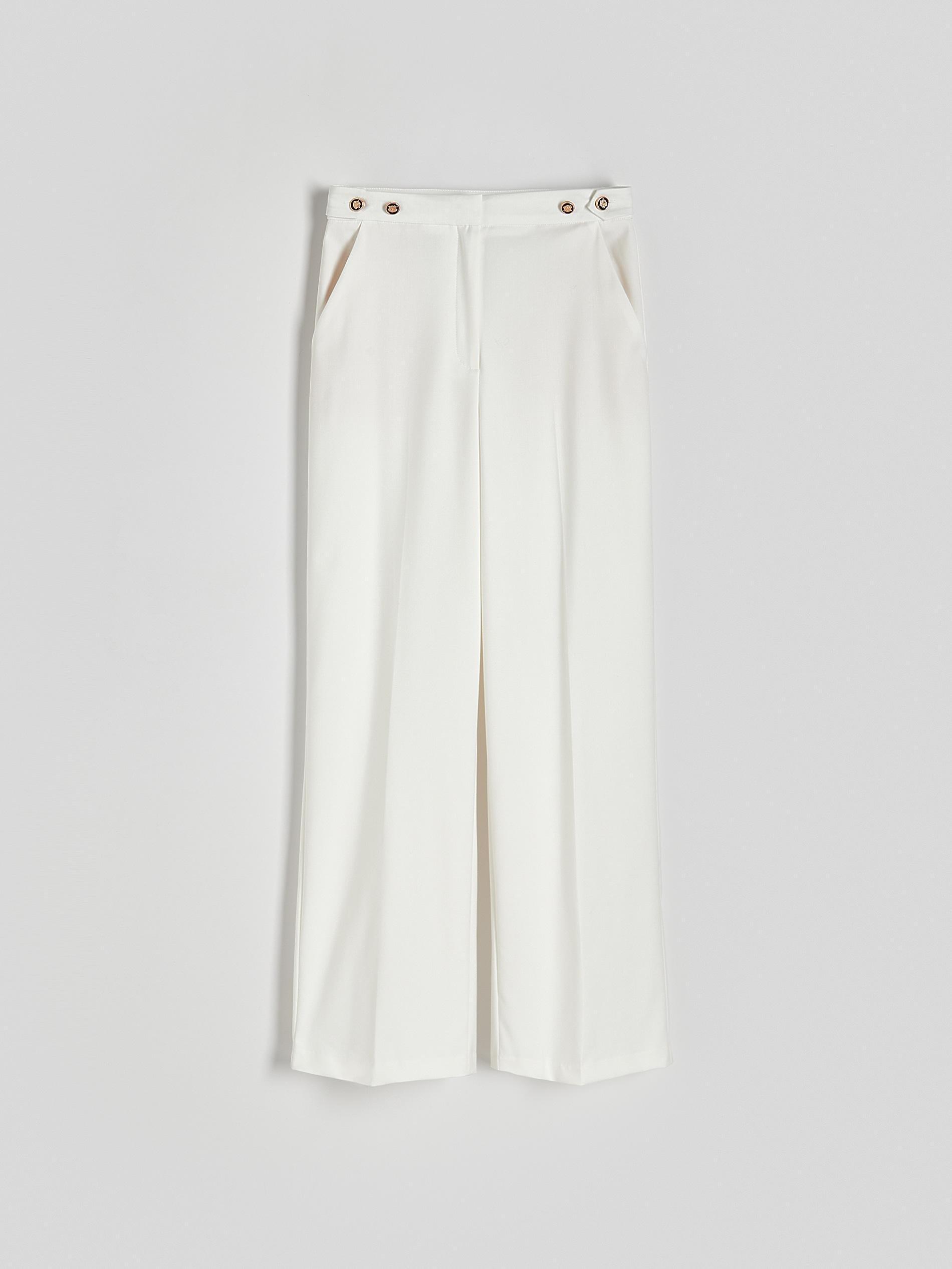 White Viscose Blend Trousers, , large image number 5