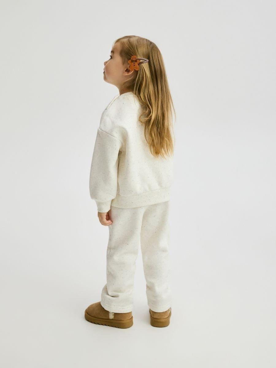 Cream Sweatshirt With Christmas Appliqu&eacute;, Ivory, large image number 1