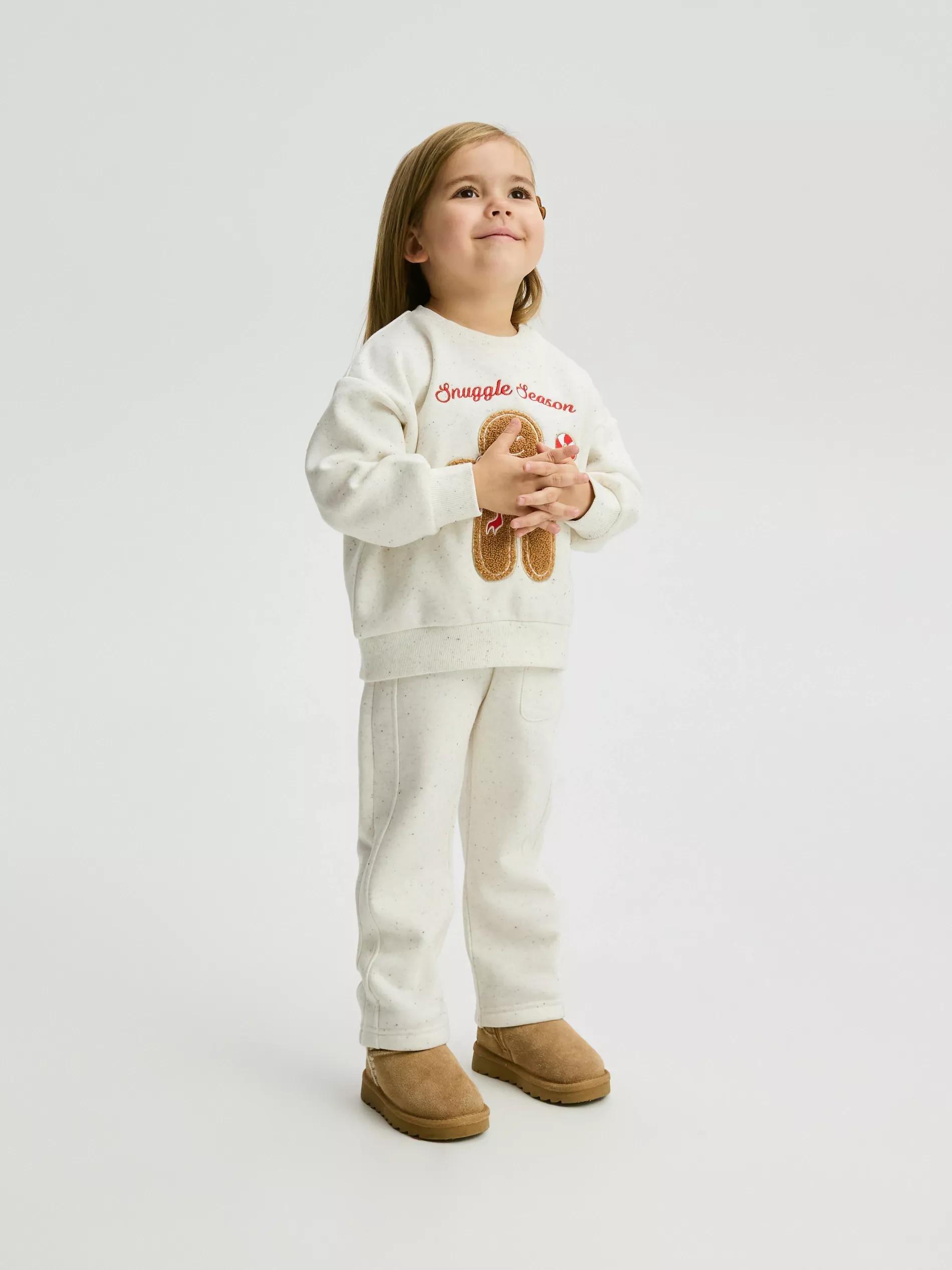 Cream Sweatshirt With Christmas Appliqu&eacute;, Ivory, large image number 6