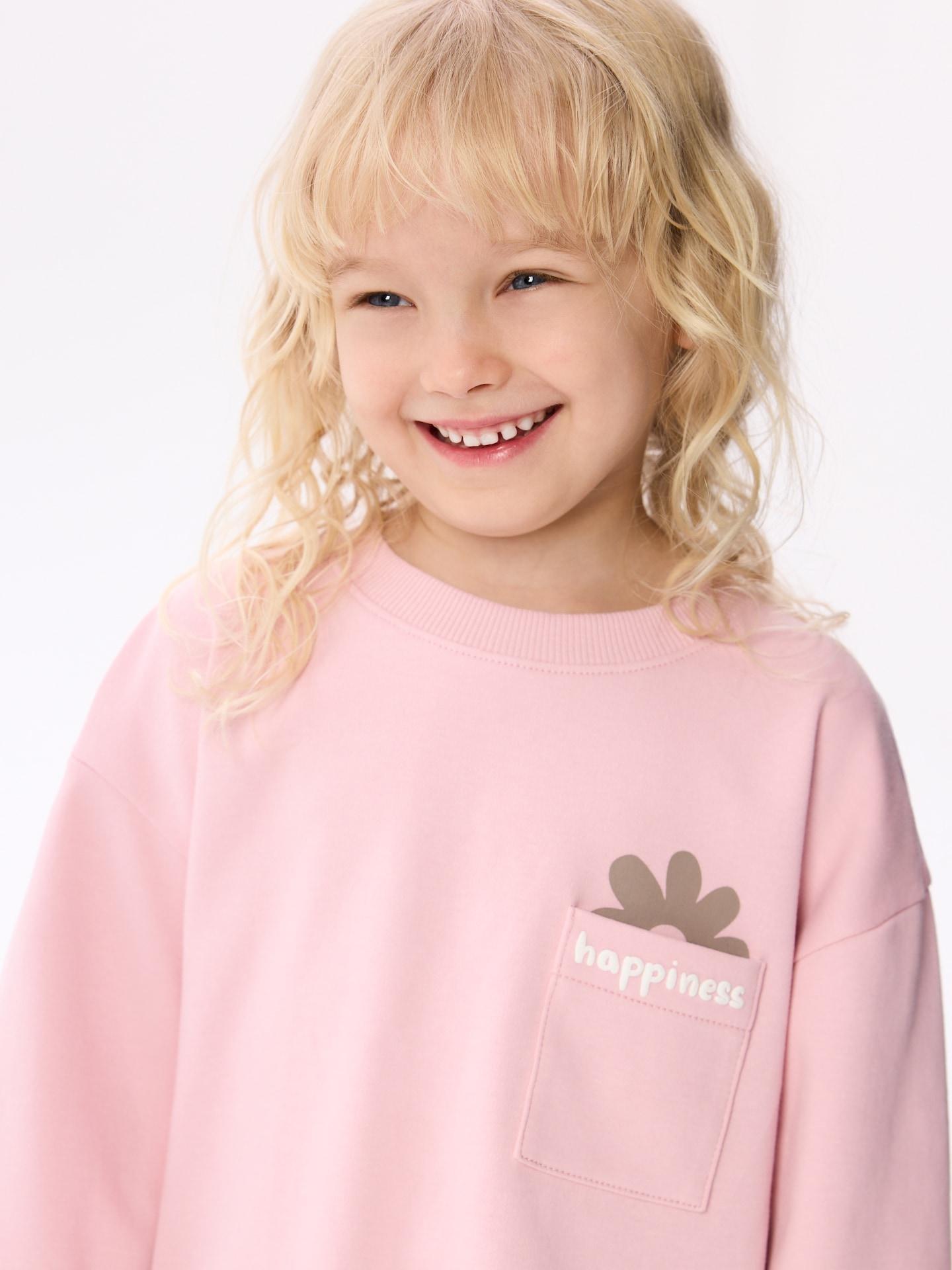 Pink Cotton Long Sleeve T-Shirt With Pocket, Pink, medium