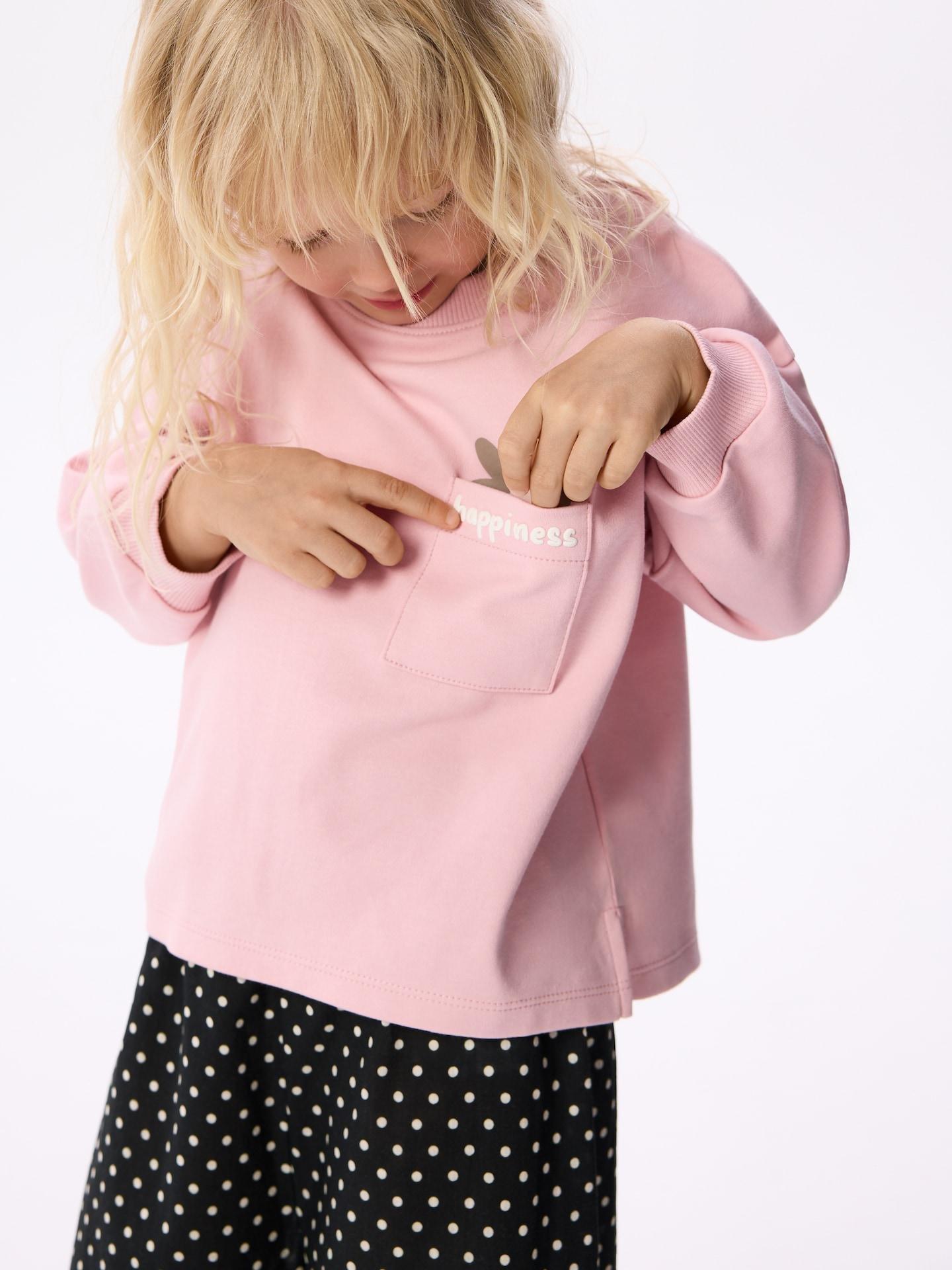 Pink Cotton Long Sleeve T-Shirt With Pocket, Pink, large image number 3