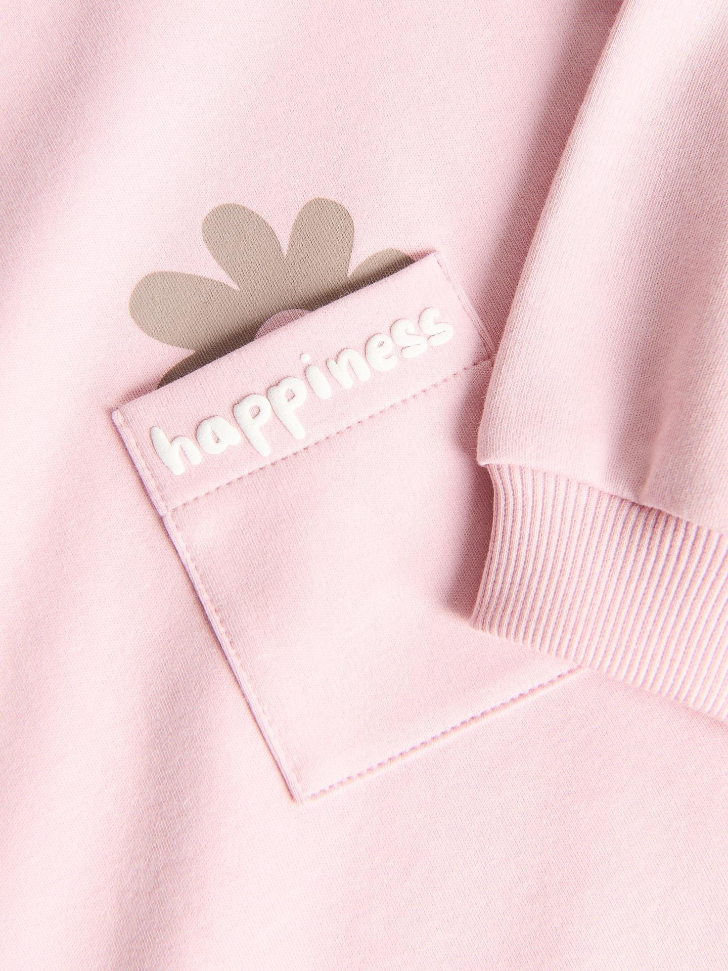 Pink Cotton Long Sleeve T-Shirt With Pocket, Pink, large image number 5