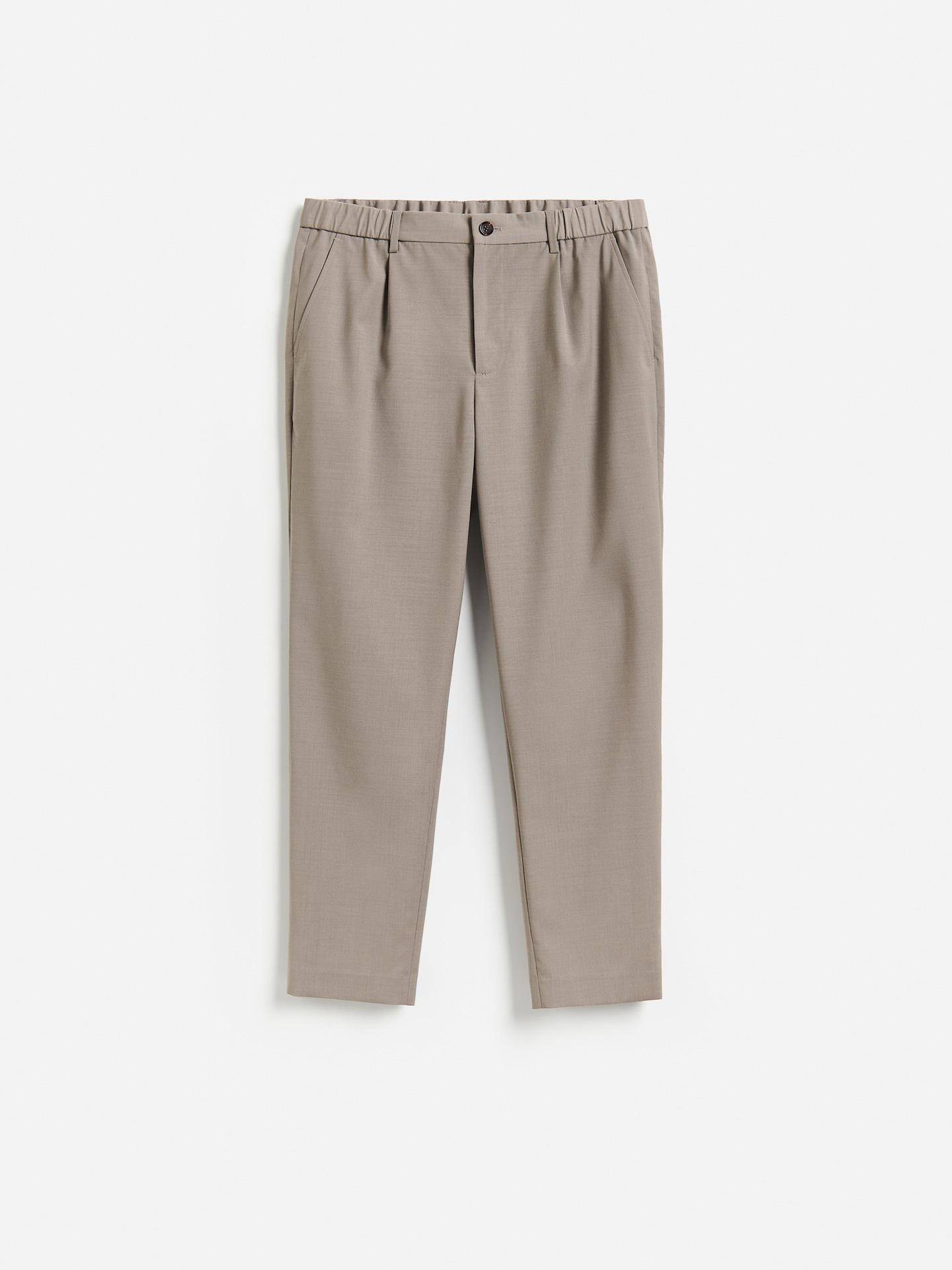 Brown Chino Carrot Trousers With Wool, 7401_84M, large image number 3