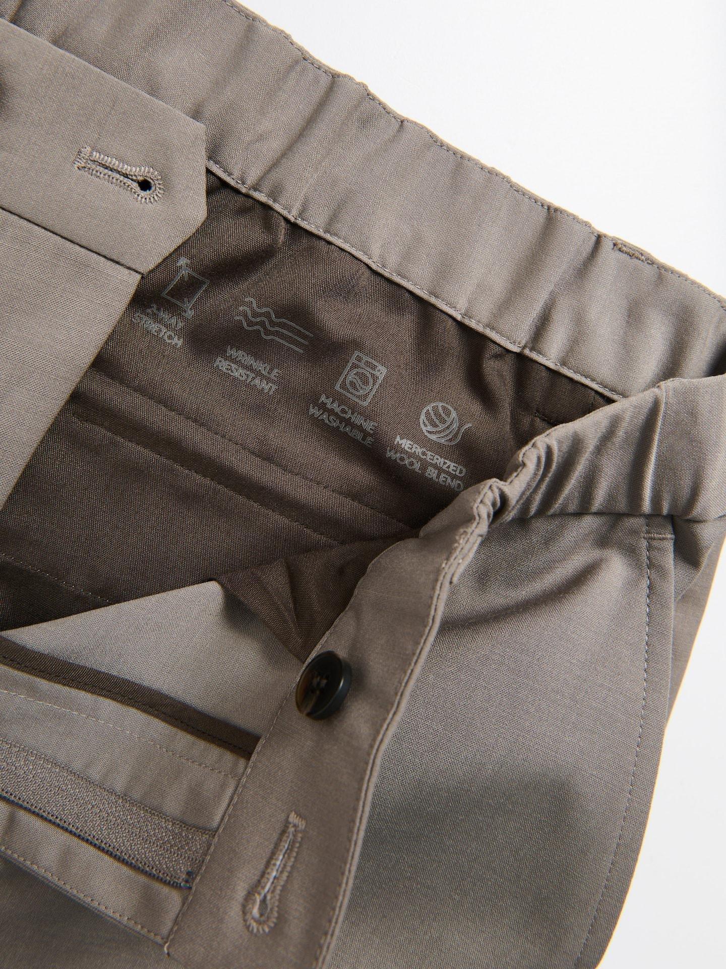 Brown Chino Carrot Trousers With Wool, 7401_84M, large image number 5