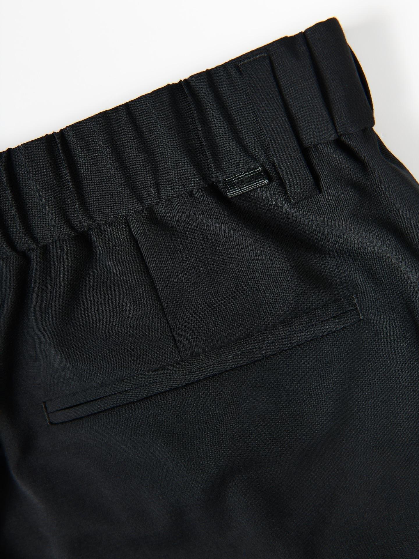 Black Chino Carrot Trousers With Wool, Black, large image number 4