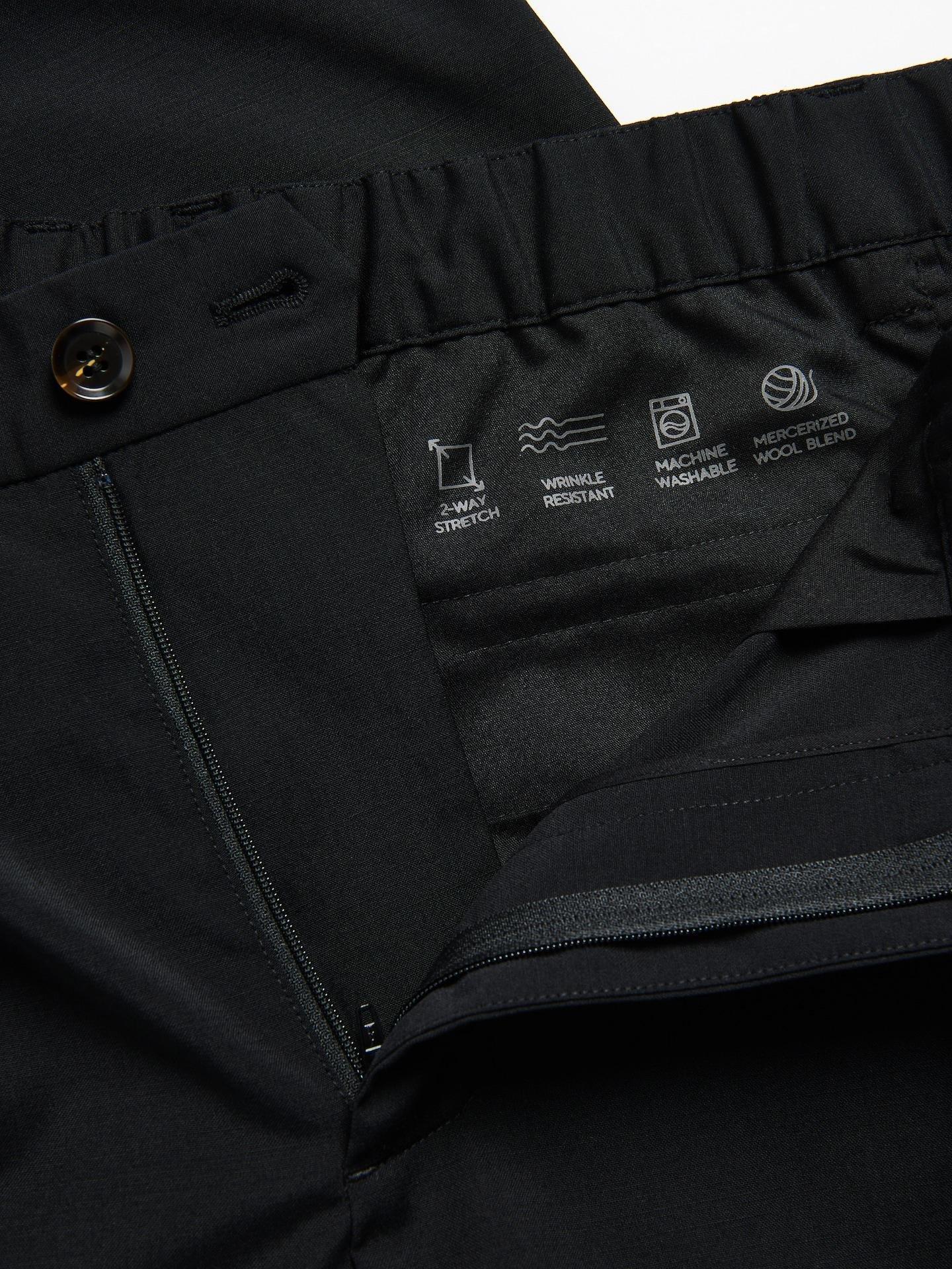 Black Chino Carrot Trousers With Wool, Black, large image number 5