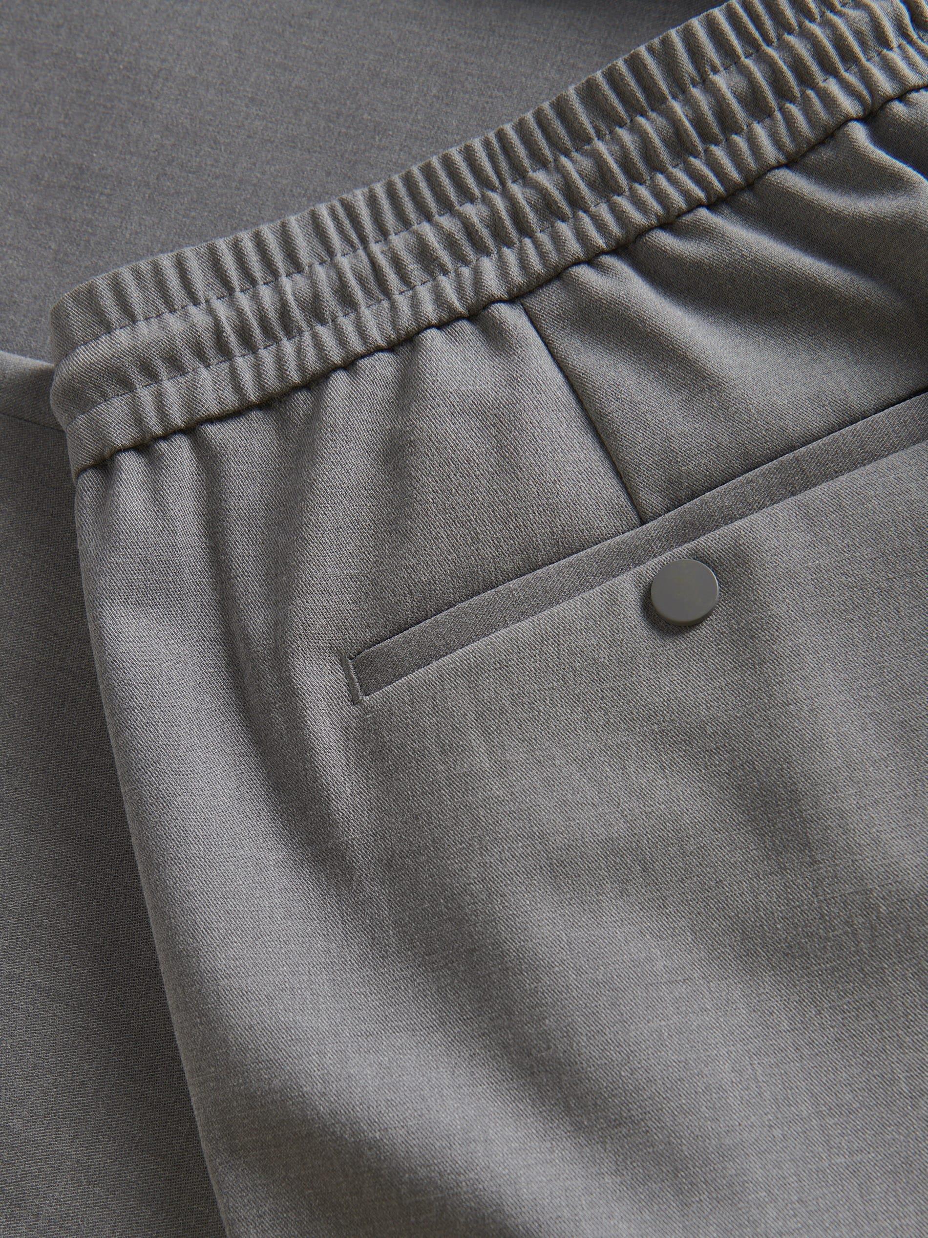 Grey Elastic Waist Tie Up Joggers, , large image number 3