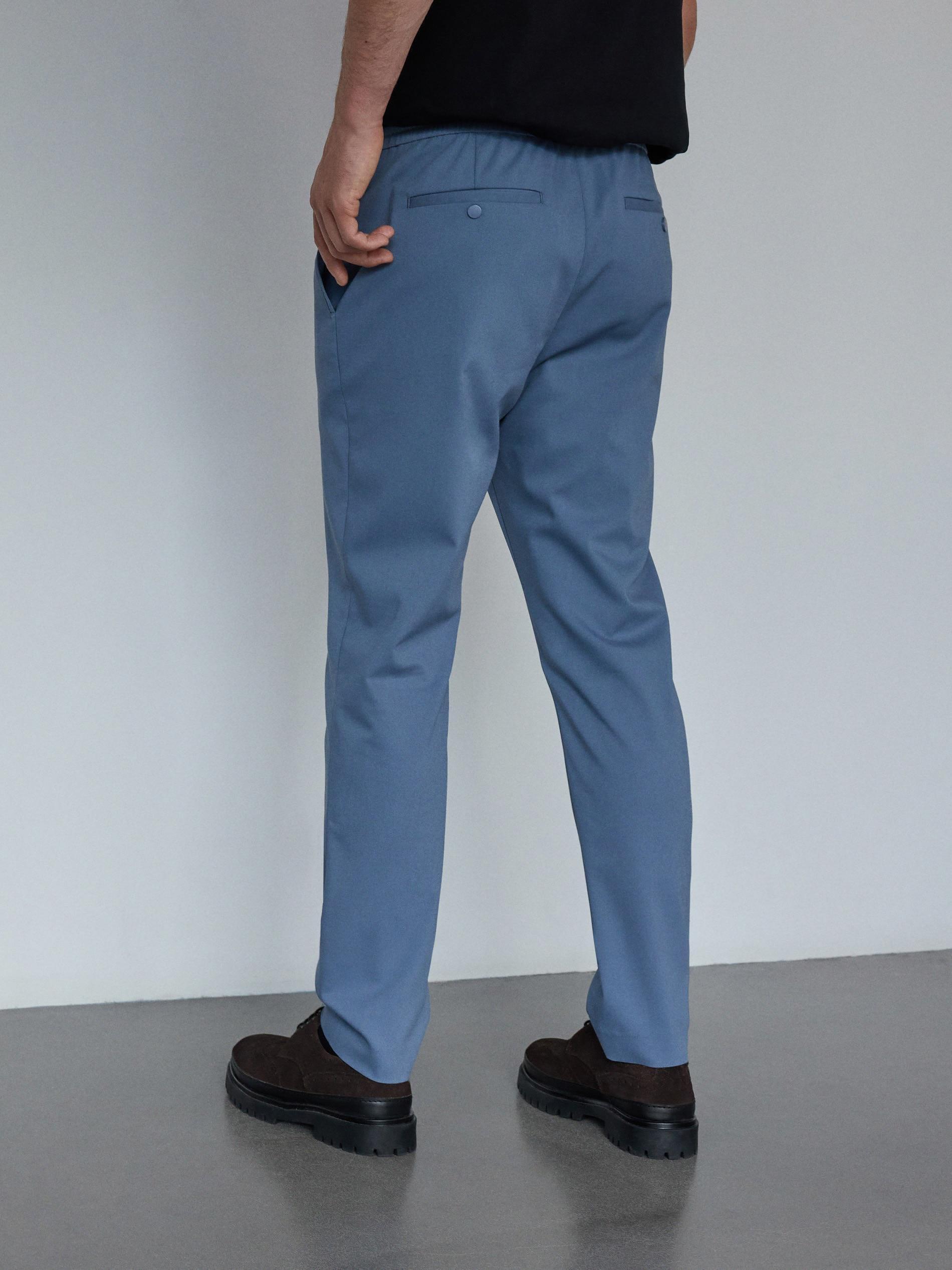 Blue Joggers With Tie Up Waist, , large image number 4