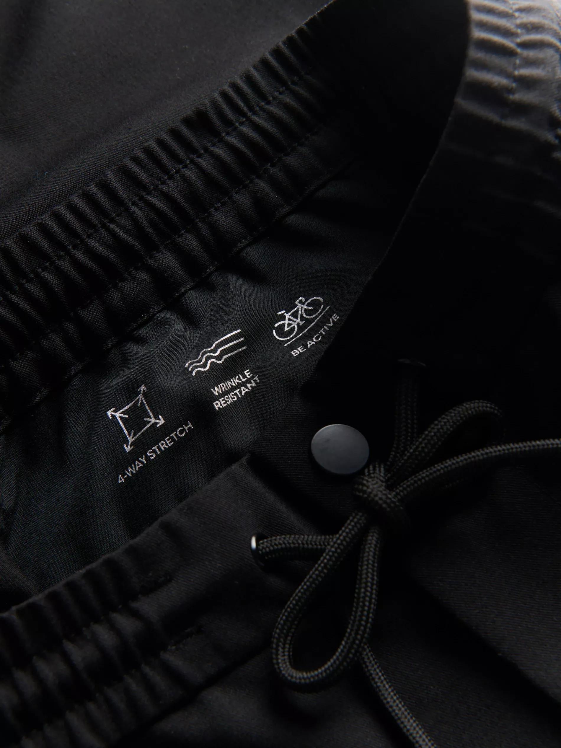 Black Joggers With Tie Up Waist, Black, large image number 6