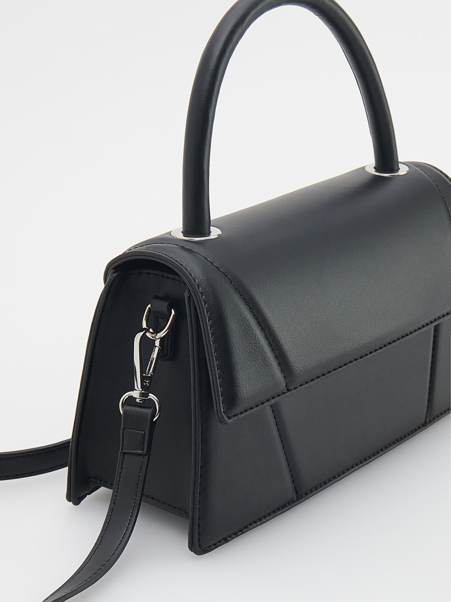 Black Trapeze Mini Bag, Black, large image number 3