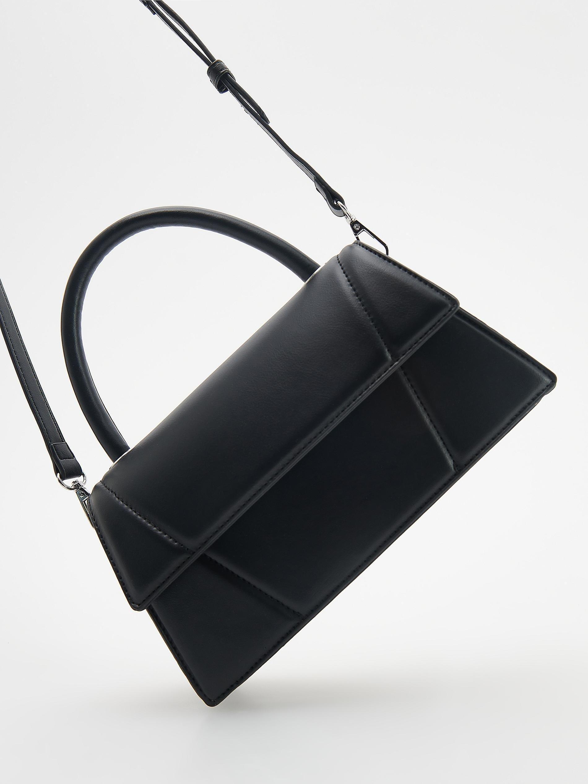 Black Trapeze Mini Bag, Black, large image number 4