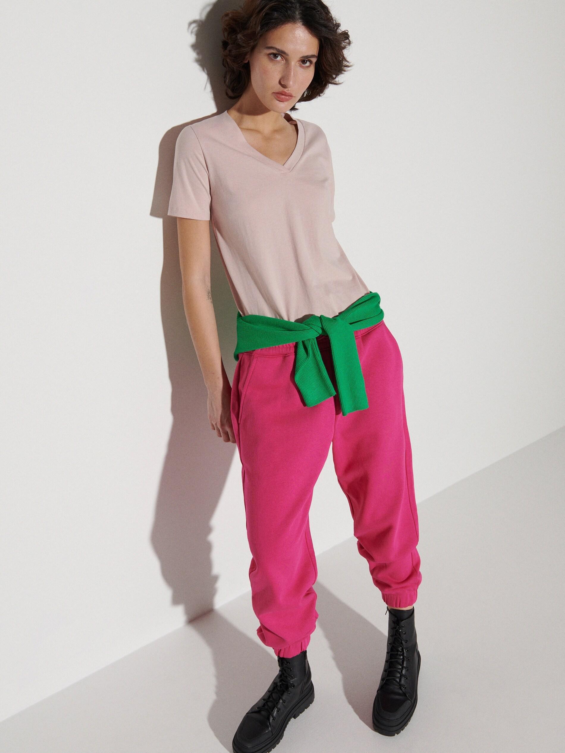 Pastel Pink V-Neck T-Shirt, , large image number 0