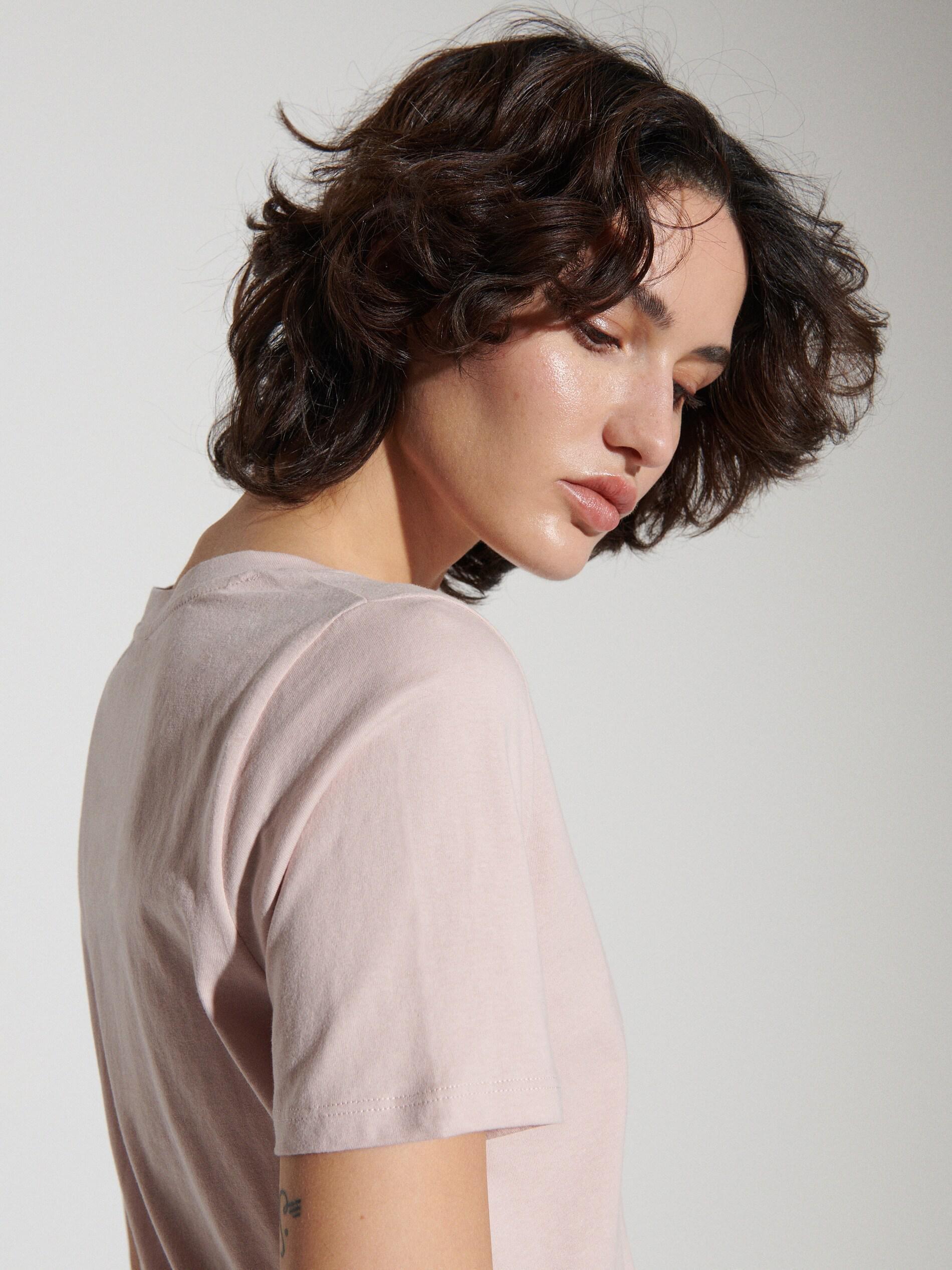 Pastel Pink V-Neck T-Shirt, , large image number 2