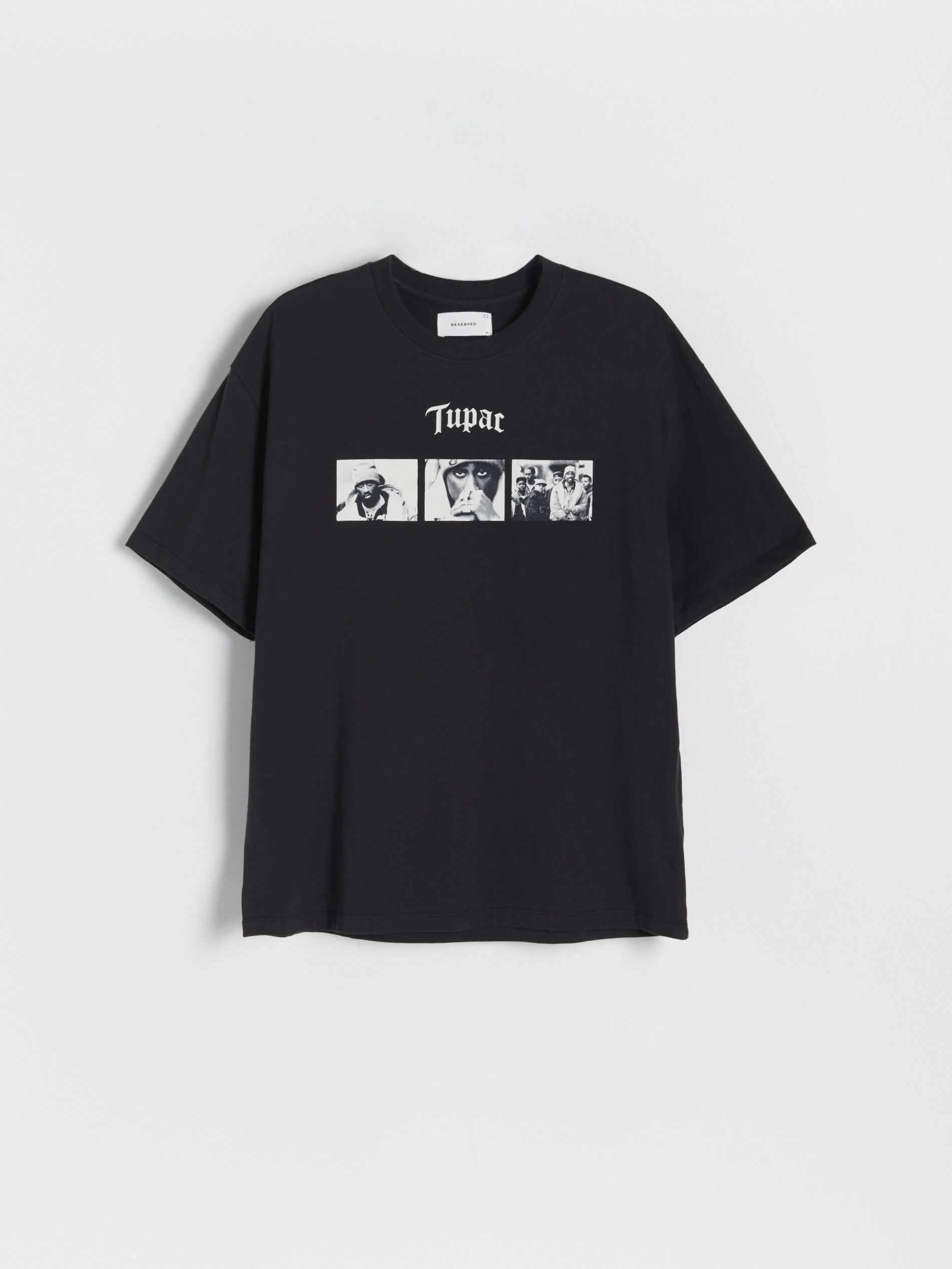 Black Tupac oversized T-shirt, , large image number 3