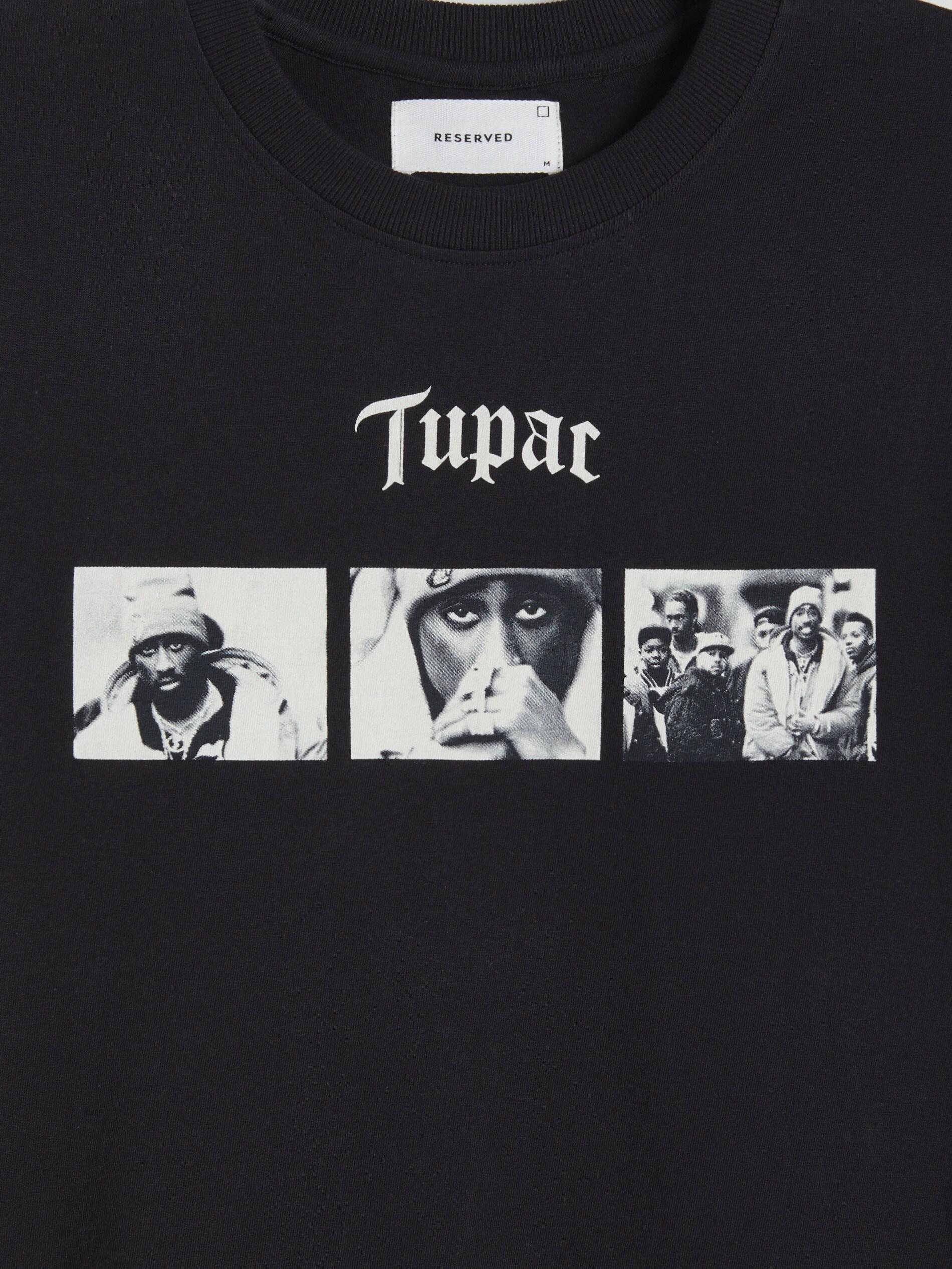 Black Tupac oversized T-shirt, , large image number 5